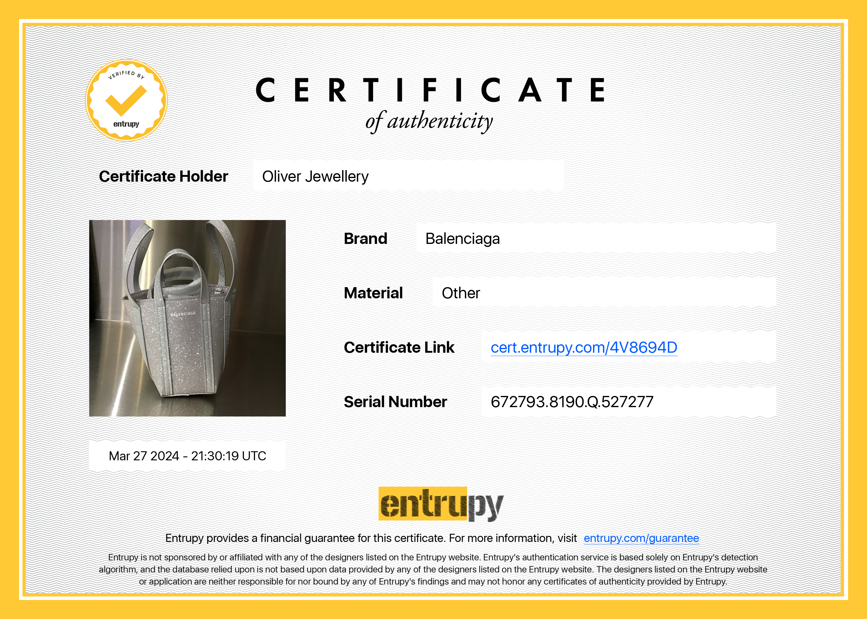 Balenciaga Silver Sparkling Fabric Everyday XS North-South Tote w/ Box