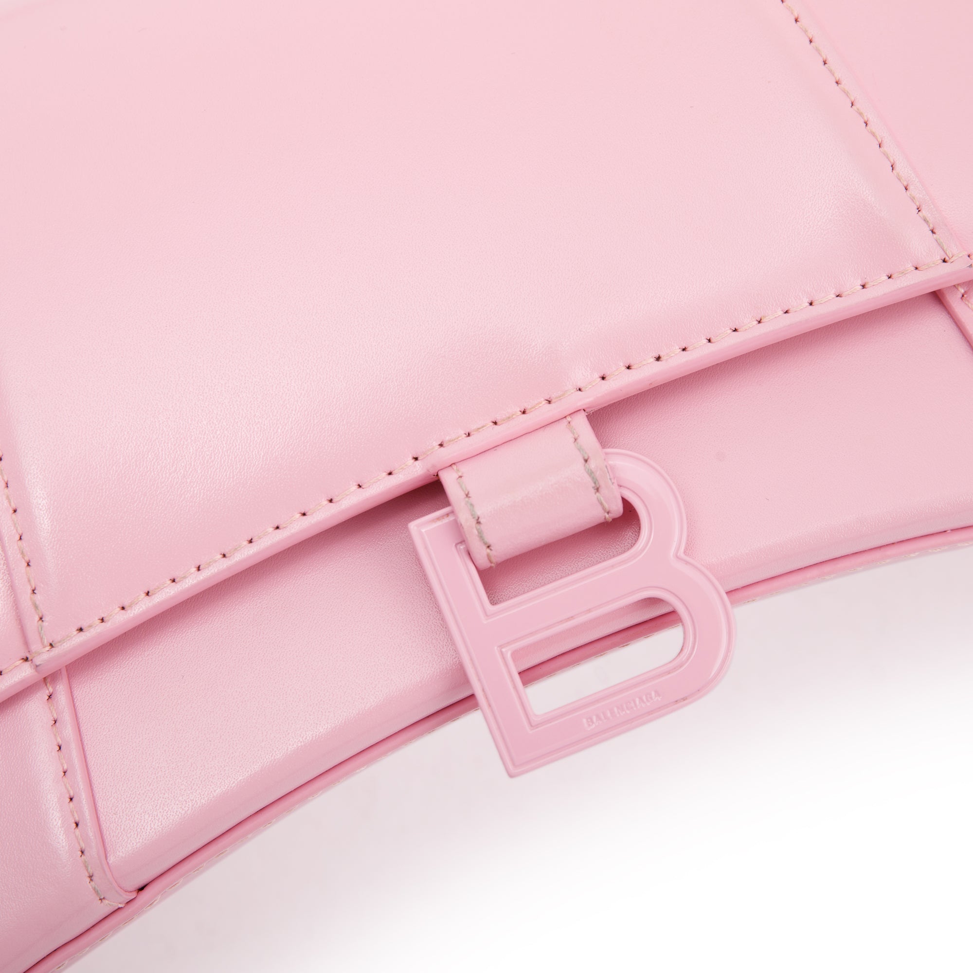 Balenciaga Small Pink Hourglass Top Handle Bag W/ Strap