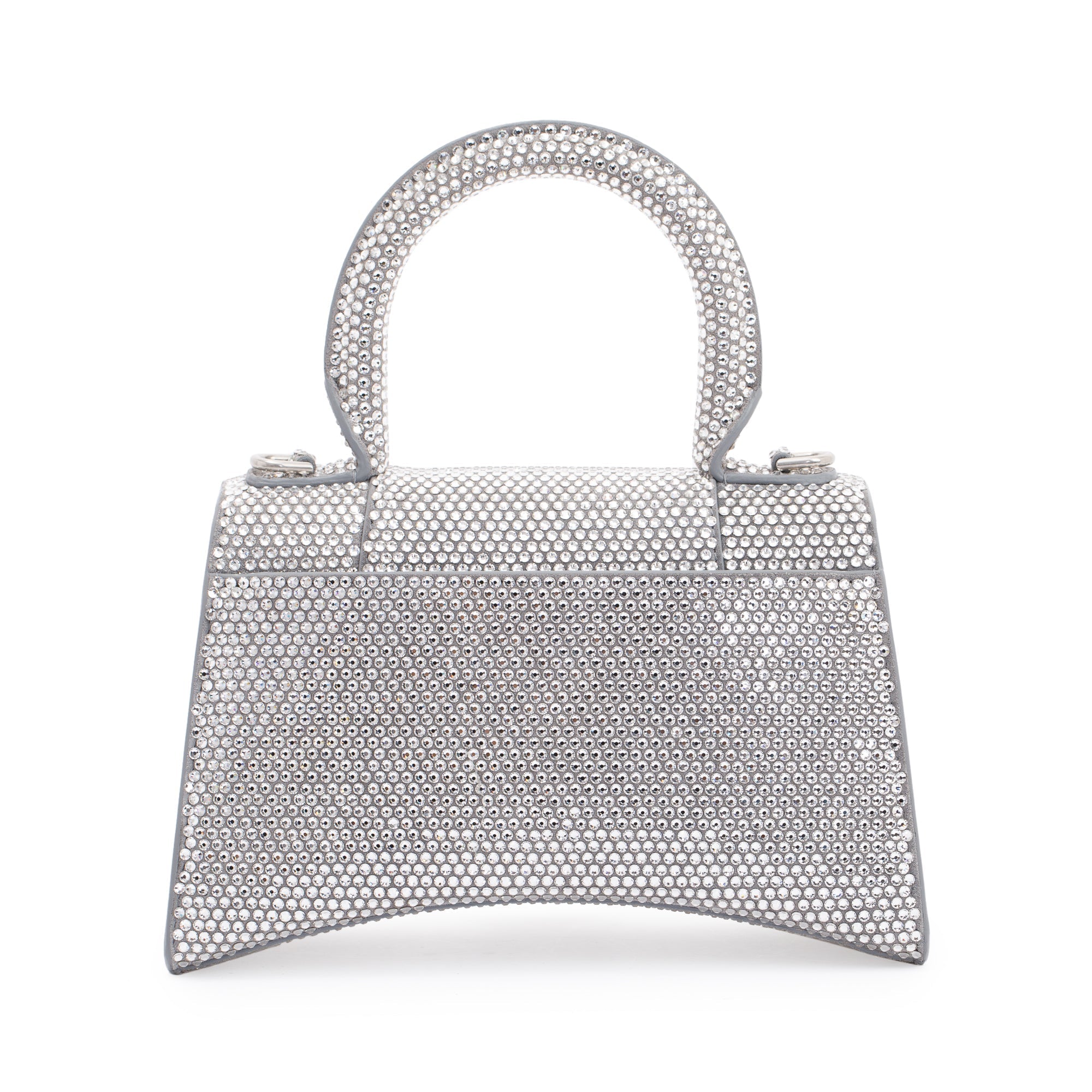 Balenciaga Suede Rhinestone Hourglass XS Top Handle Bag w/ Strap