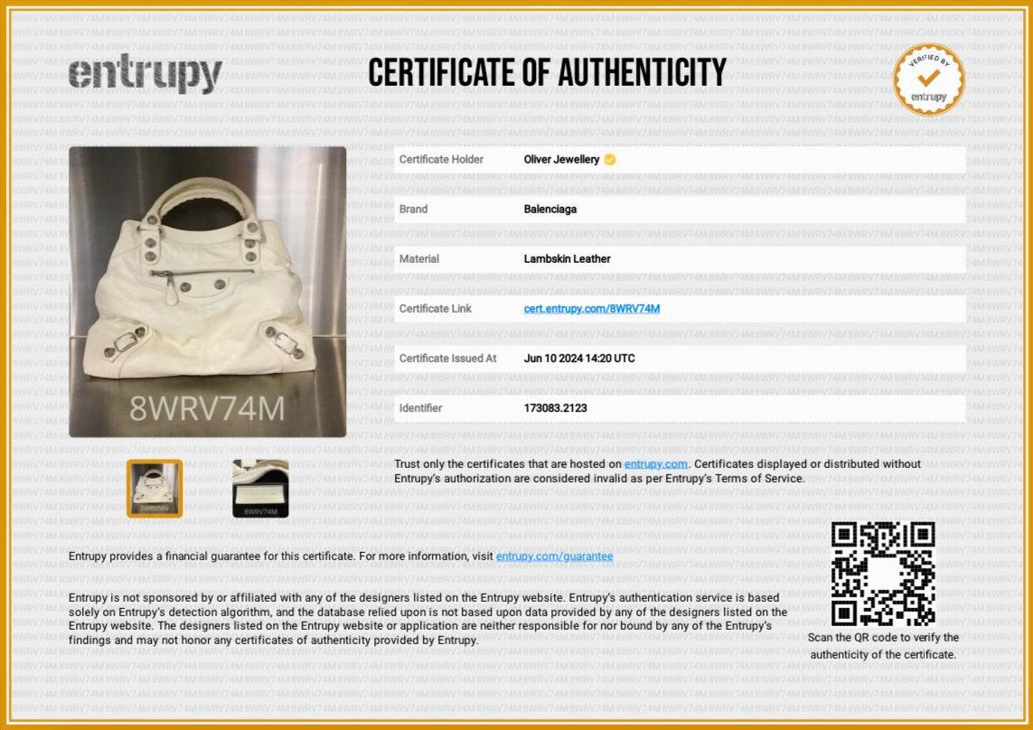 Balenciaga White Agneau Leather Giant 21 Brief Tote