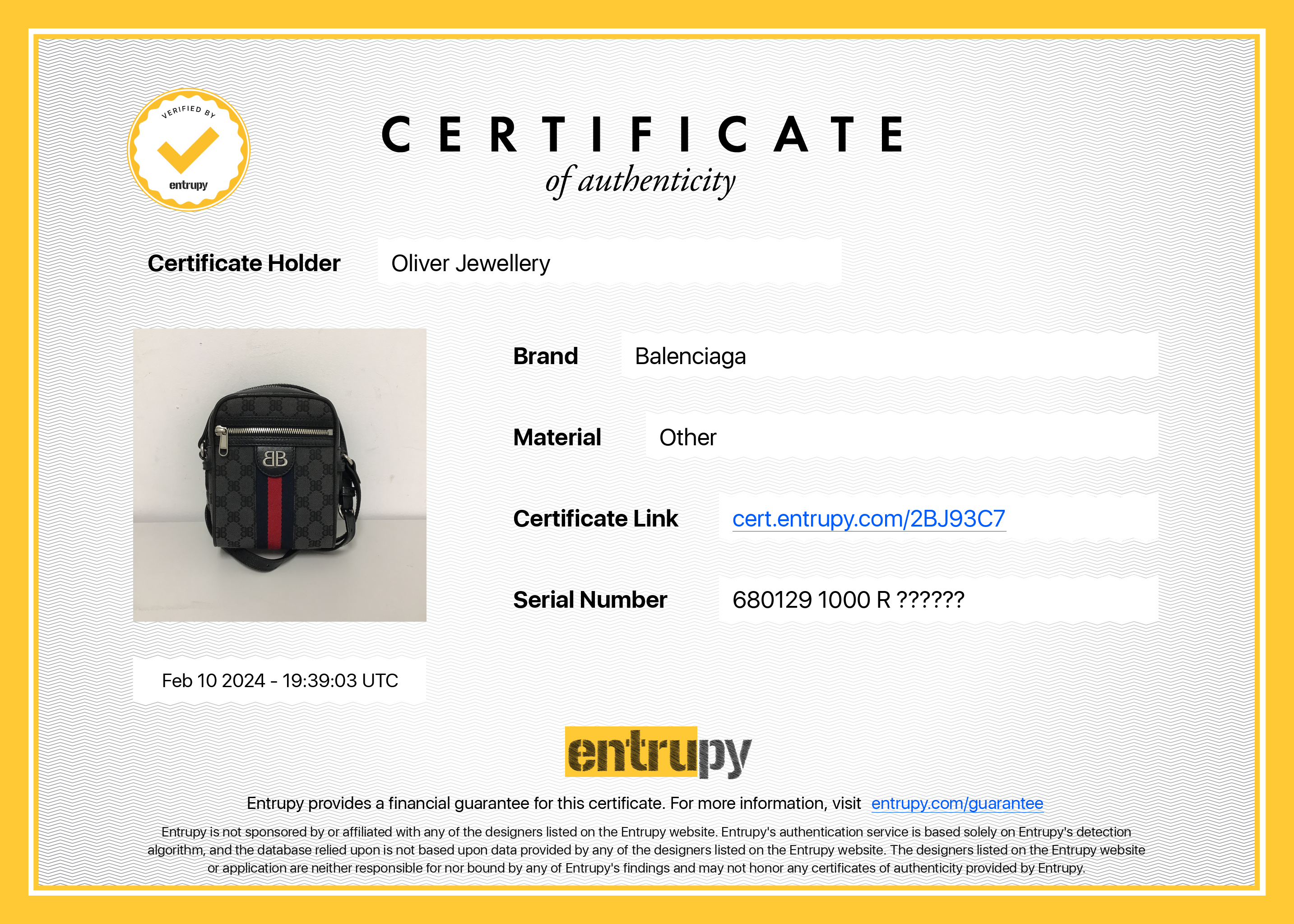 Balenciaga X Gucci The Hacker Project Black BB Supreme Canvas Web Mini Crossbody Bag w/ Box & Receipt