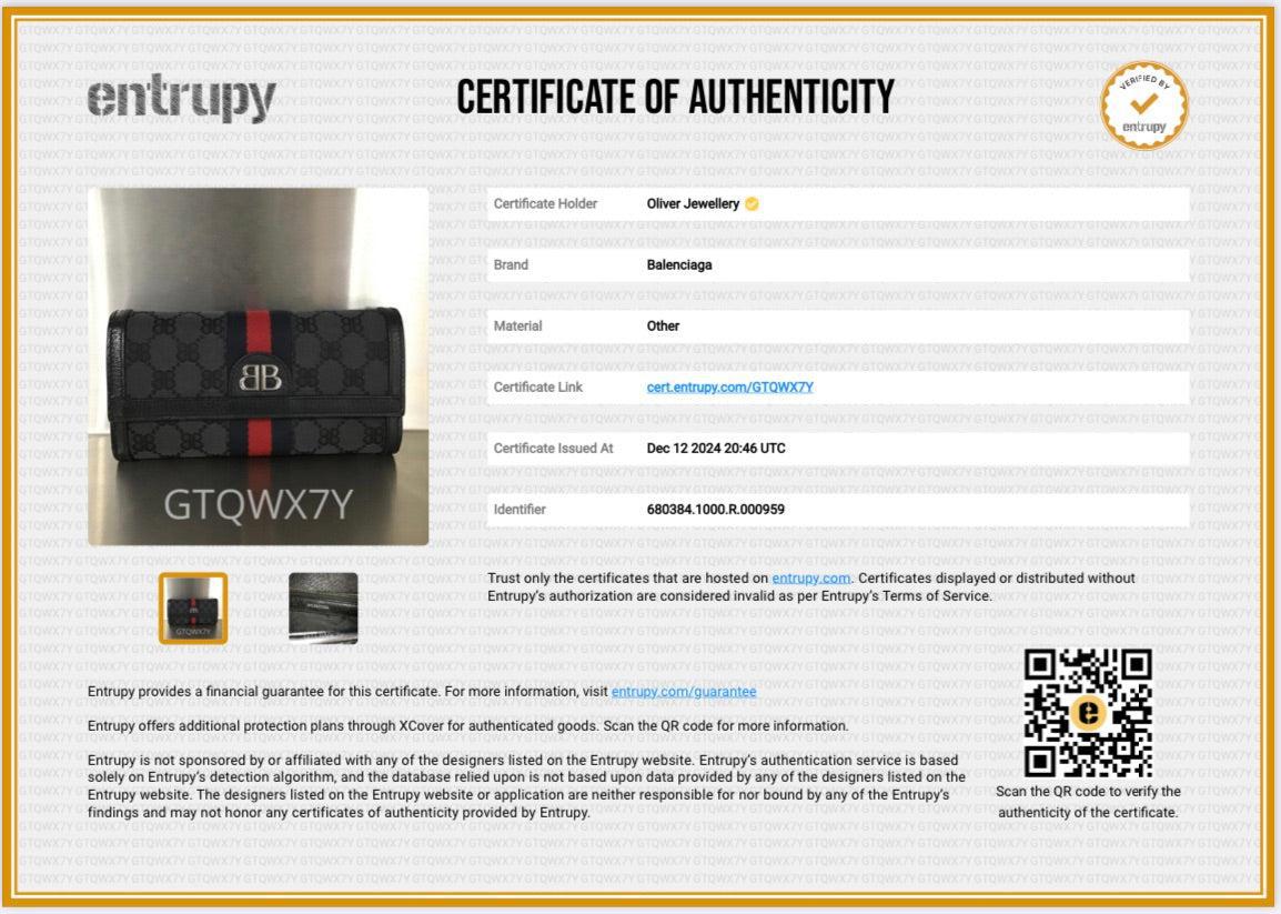 Balenciaga X Gucci The Hacker Project Black GG Canvas Web Continental Wallet w/ Box & Receipt