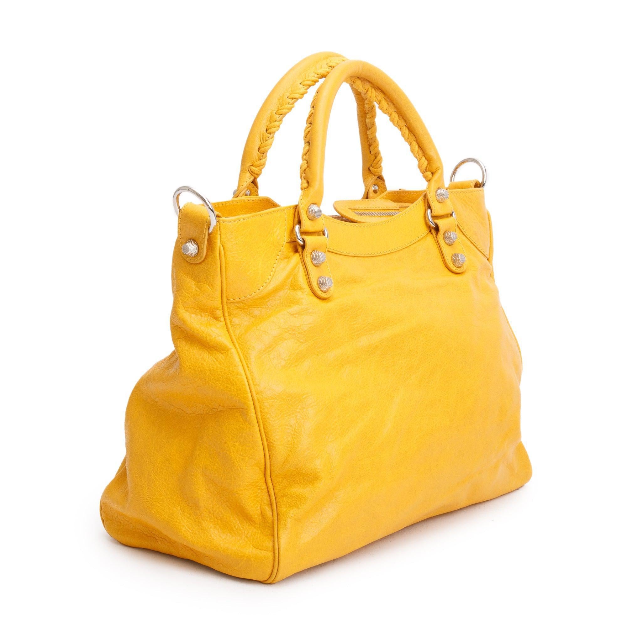 Balenciaga Yellow Agneau Leather Giant 12 Velo Bag
