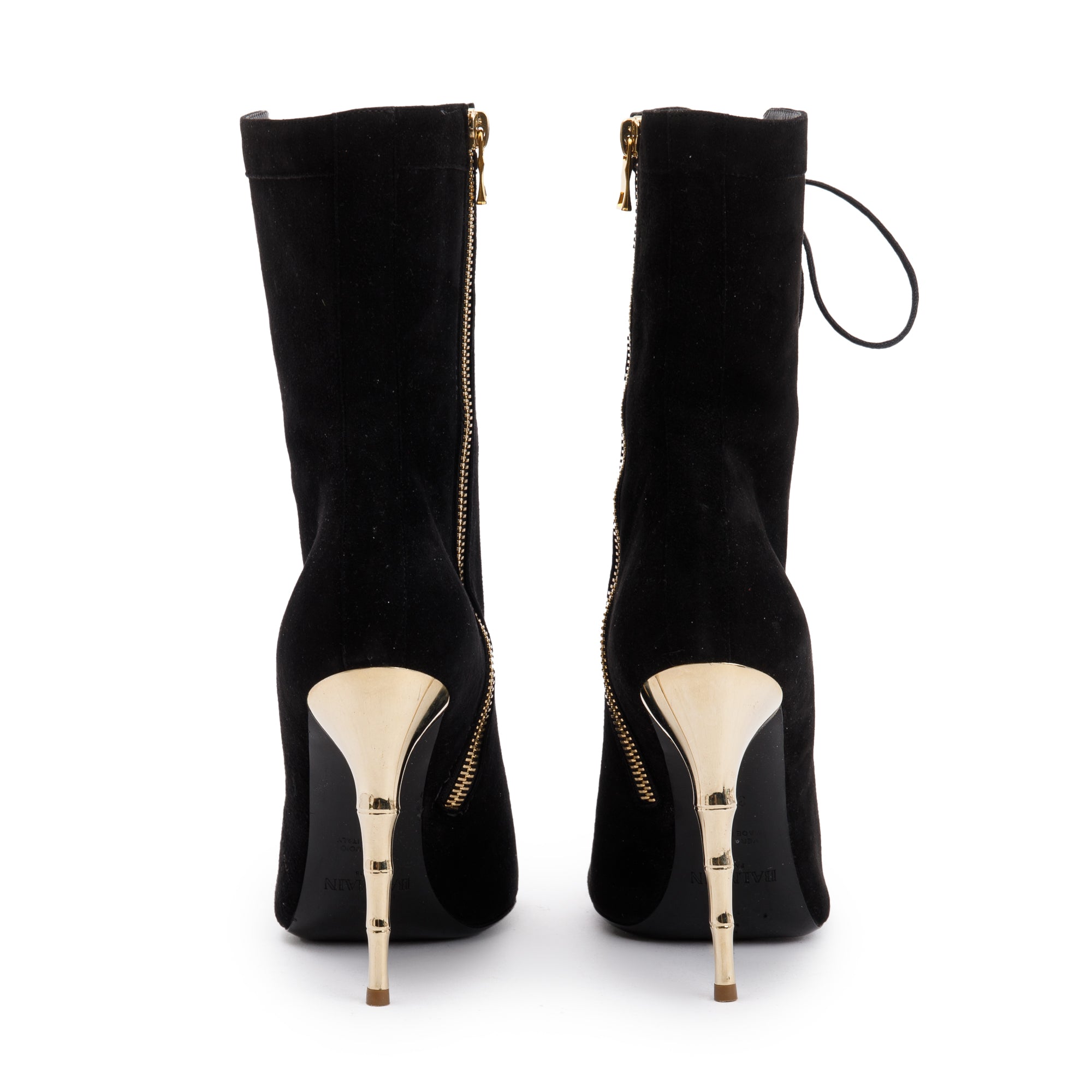 Balmain Black Suede Ava 176 Lace-Up Boots, Size 36.5 w/ Box