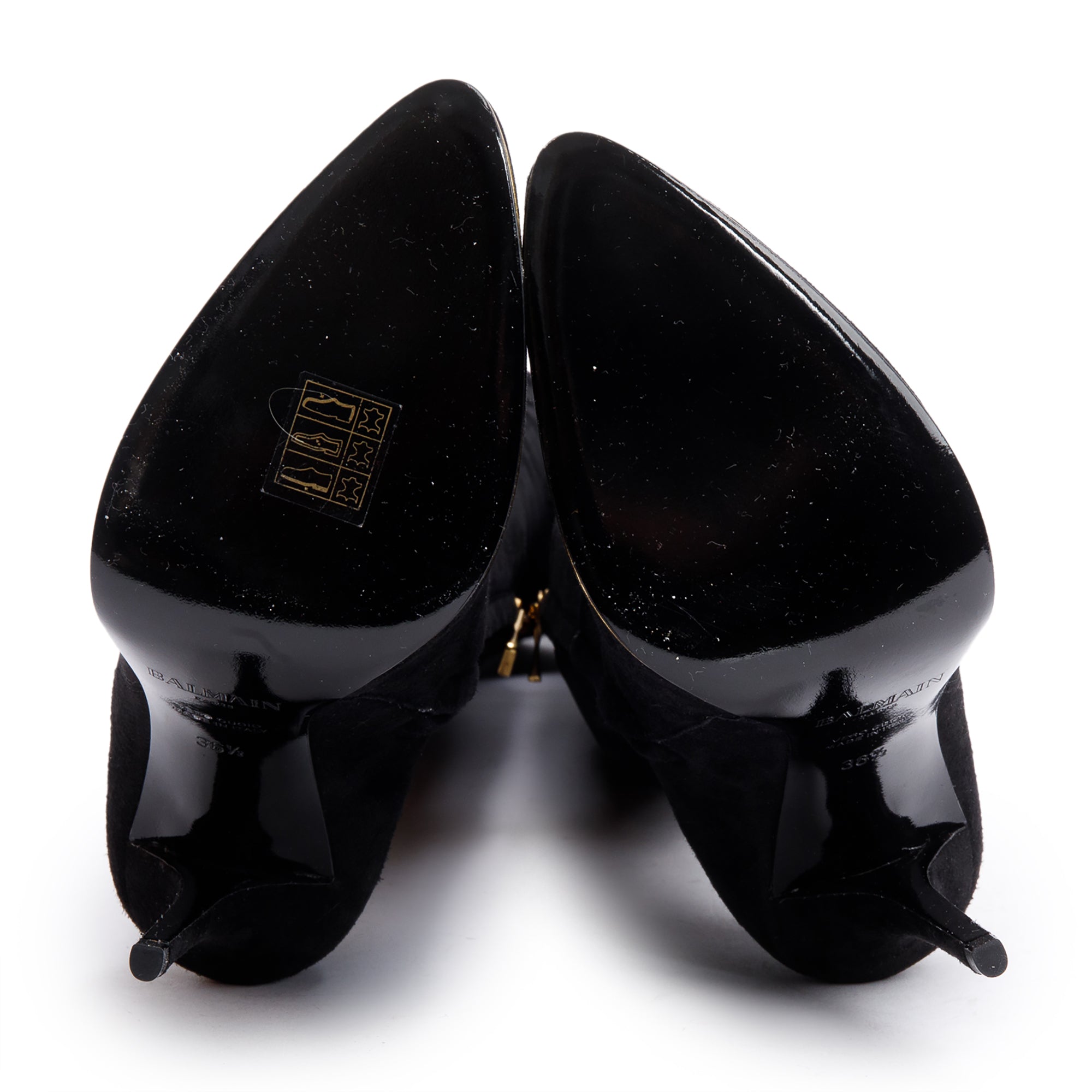 Balmain Black Suede Catherine Over-The-Knee High Heeled Boots, Size 36.5 w/ Box