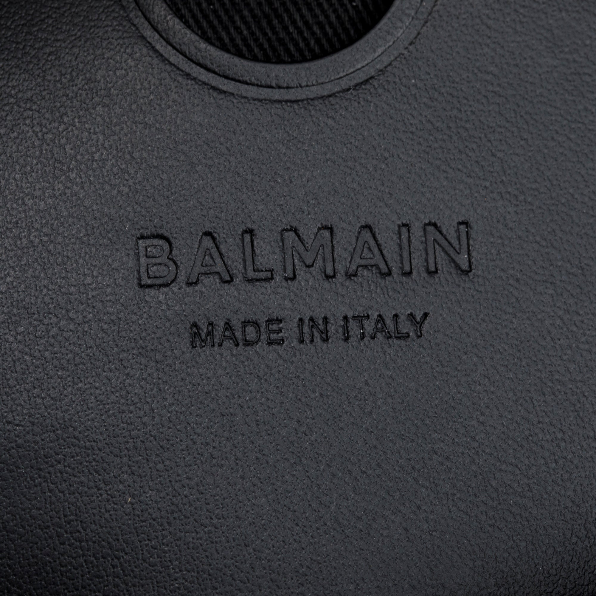 Balmain Neutral Canvas Black Leather Trimmed B-Buzz 23 Shoulder Bag w/ Strap