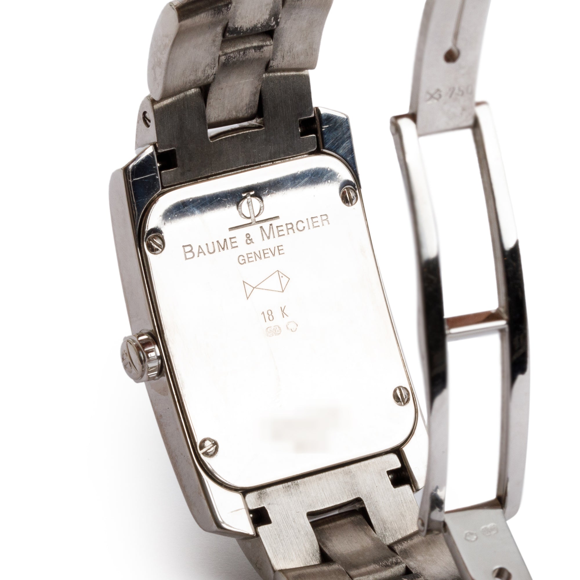 Baume & Mercier 18k White Gold Diamond Bezel & Mother of Pearl Diamond Dial Hampton Milleis Watch