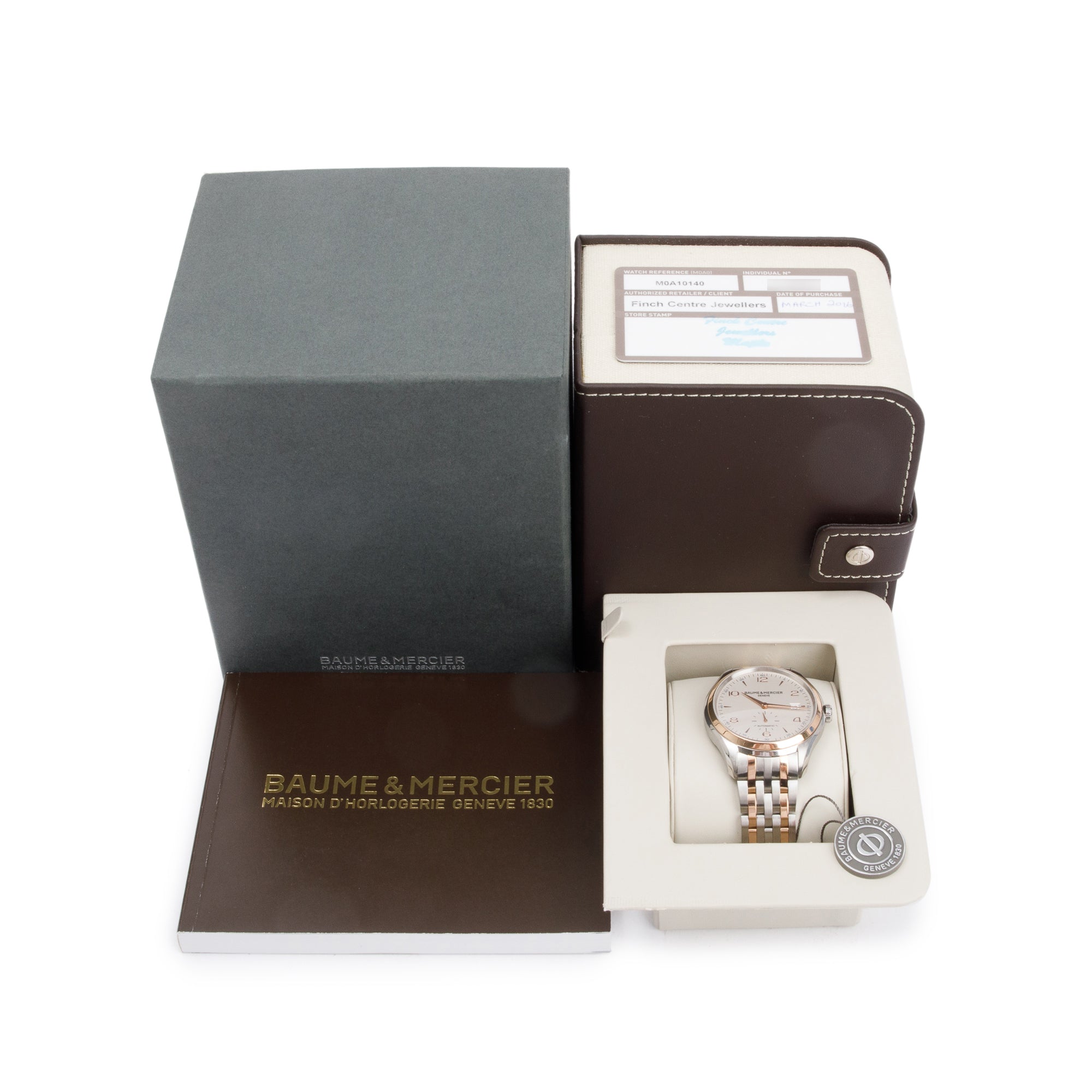 Baume & Mercier Rose Gold-Plated & Stainless Steel Clifton 41 MM Automatic Watch w/ Box & Papers