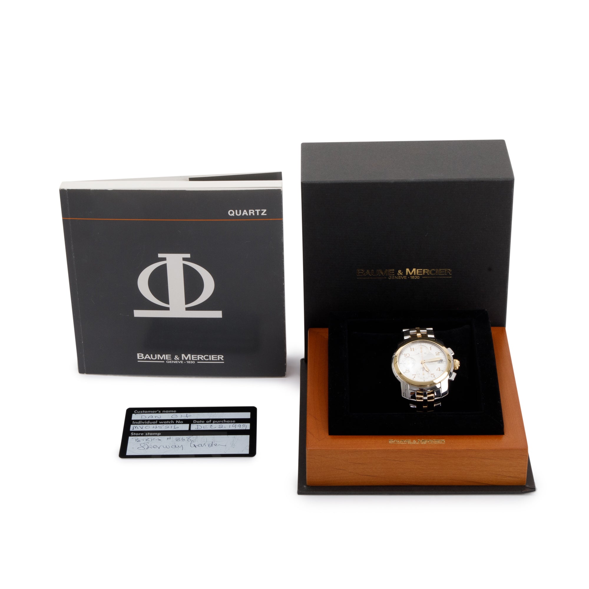 Baume & Mercier Stainless Steel & 18k Yellow Gold Capeland 39 mm Chronograph Automatic Watch w/ Box & Papers