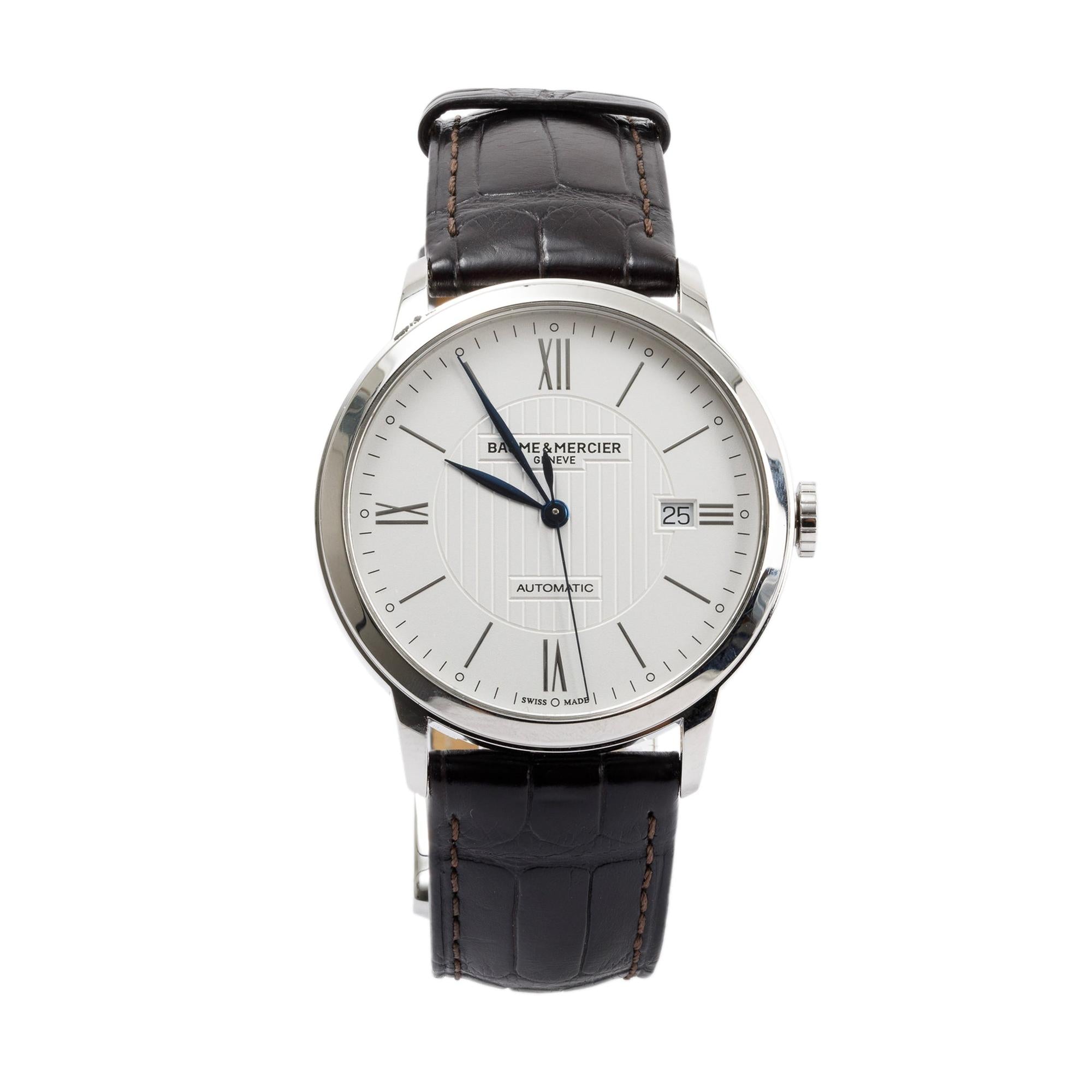 Baume & Mercier Stainless Steel Classima 40 MM Automatic Watch w/ Box & Papers