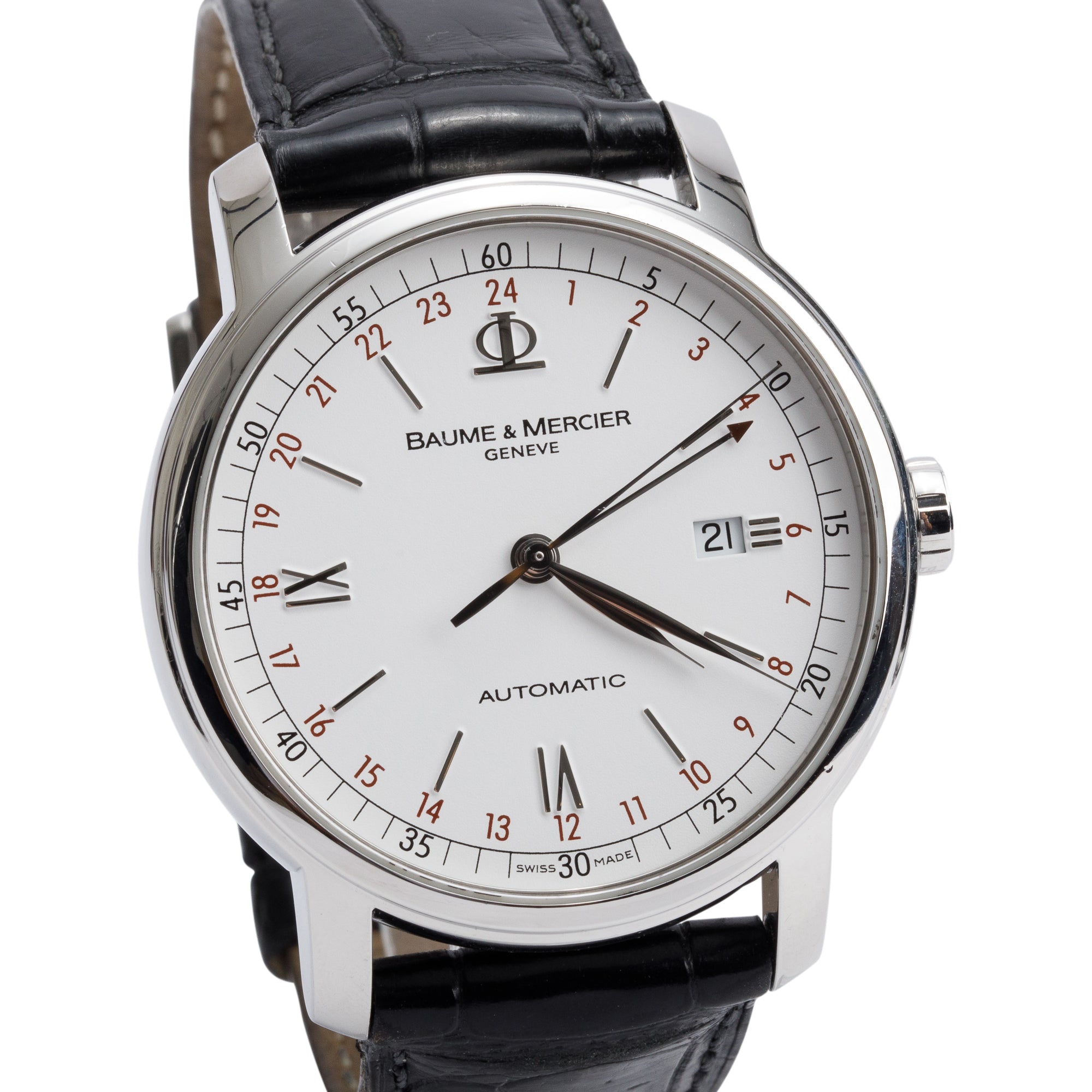 Baume & Mercier Stainless Steel Classima 42 MM XL GMT Automatic Watch w/ Box