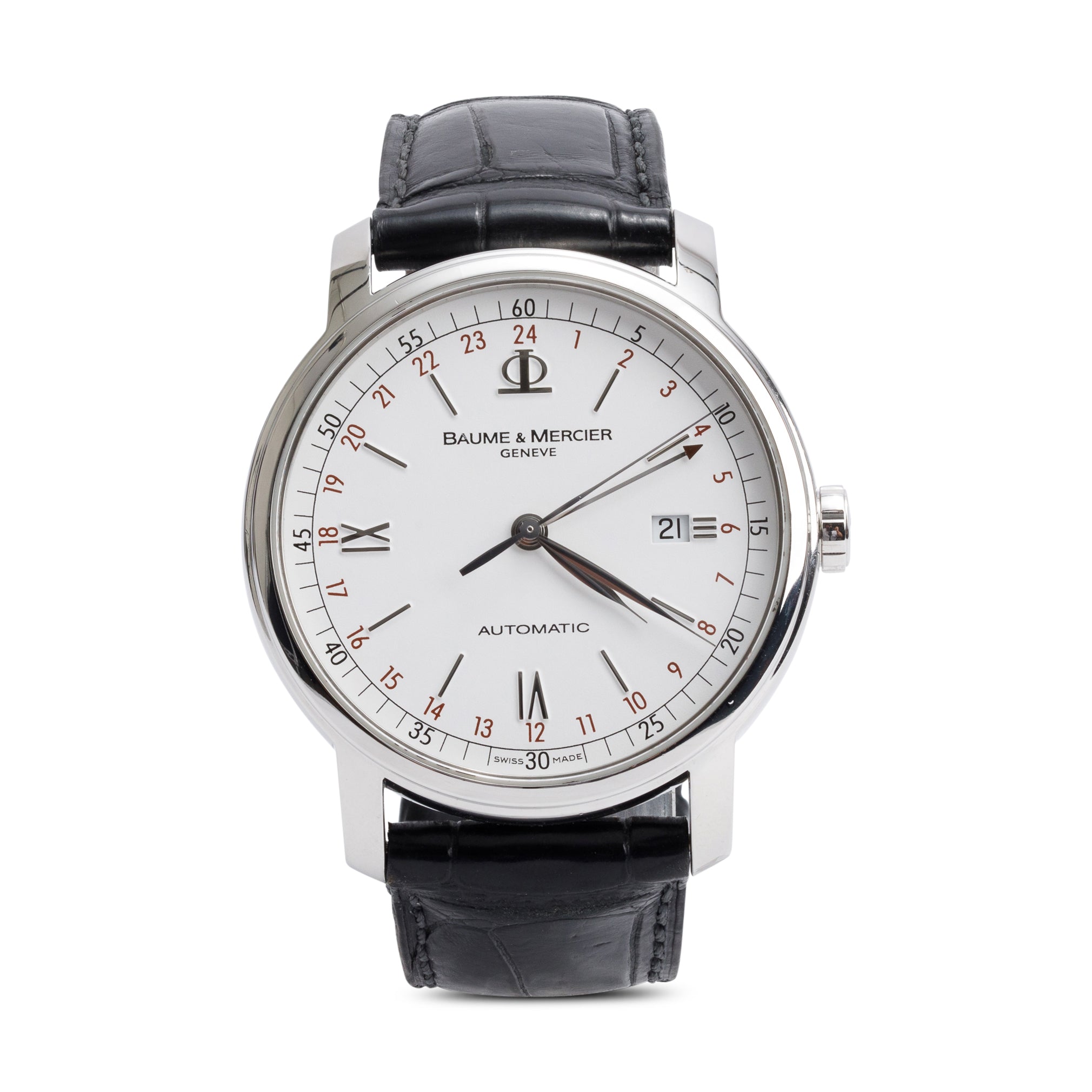 Baume & Mercier Stainless Steel Classima 42 MM XL GMT Automatic Watch w/ Box