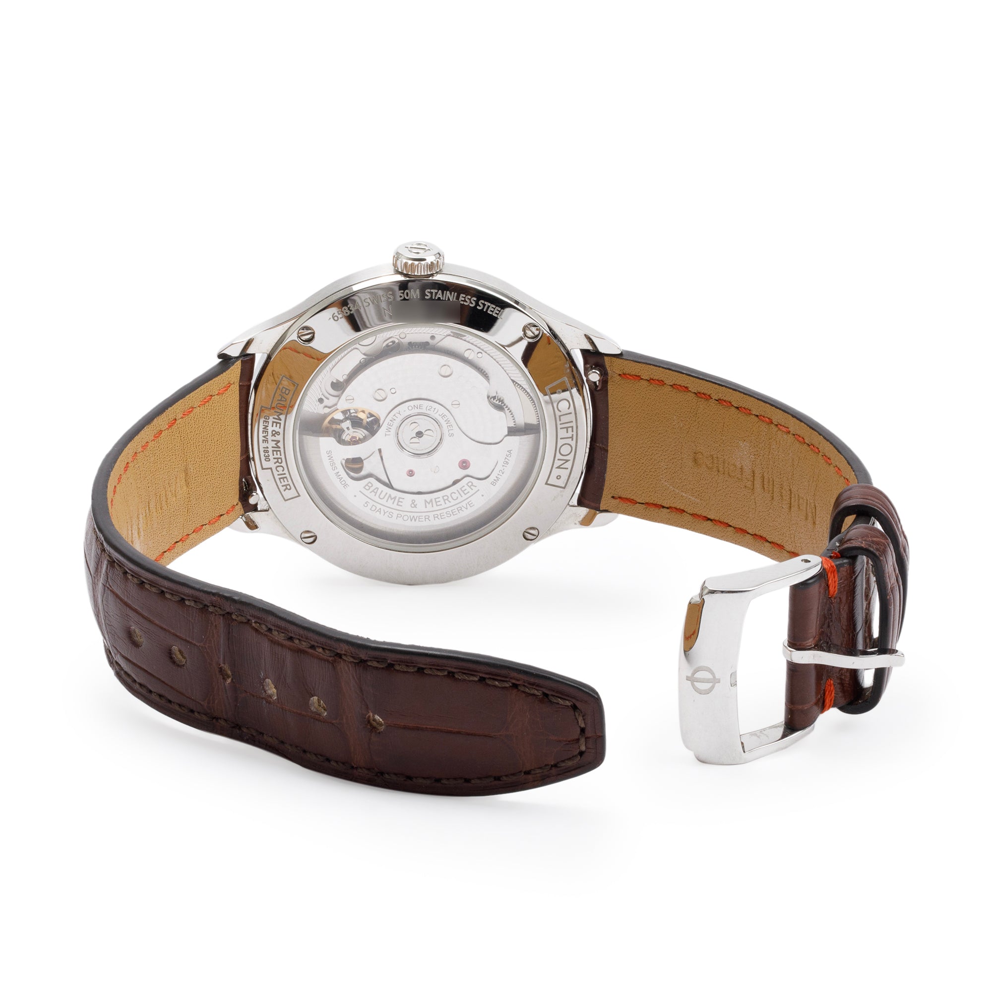 Baume & Mercier Stainless Steel Clifton 40 MM Automatic Watch w/ Box & Papers