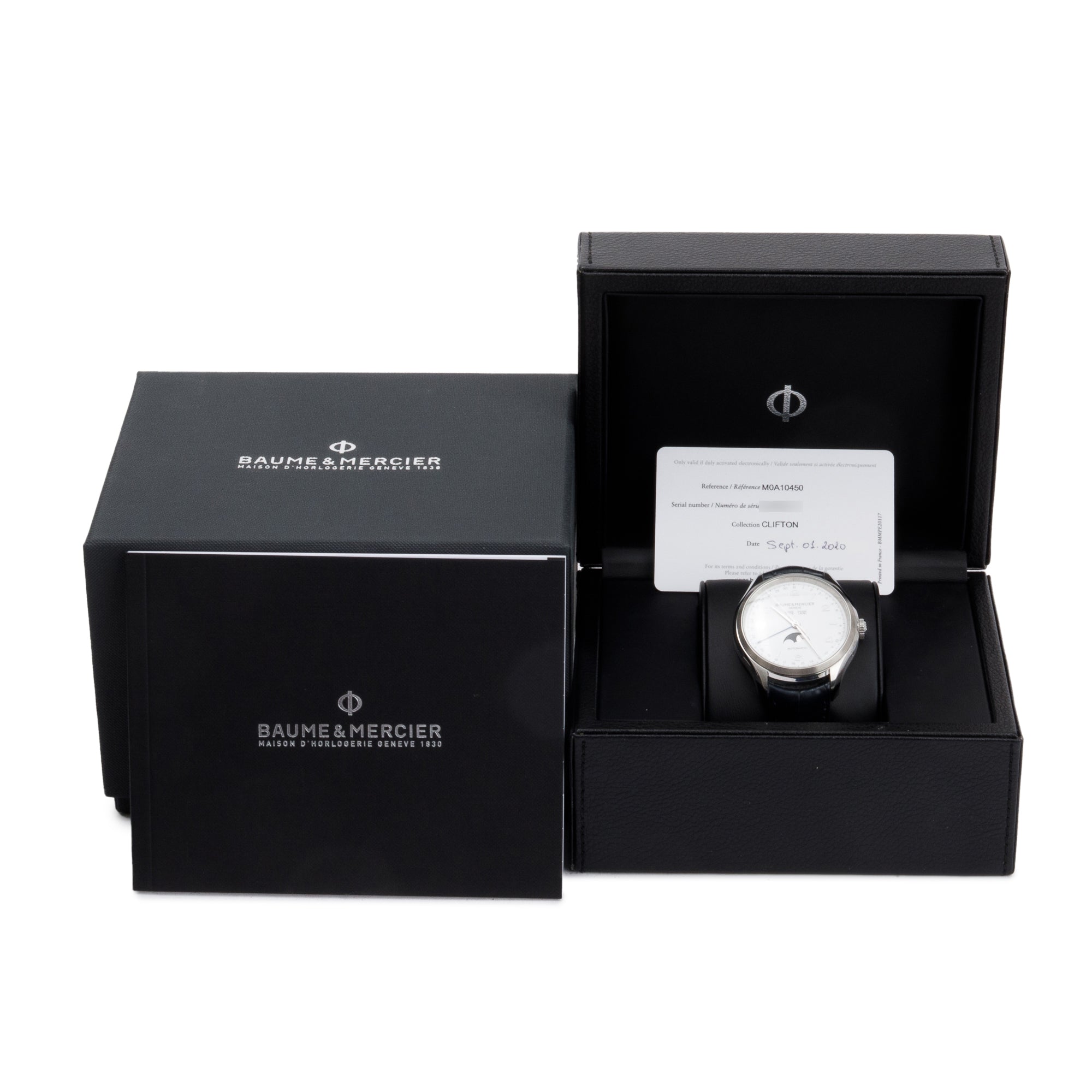 Baume & Mercier Stainless Steel Clifton 43 MM Moonphase Automatic Watch w/ Box & Papers