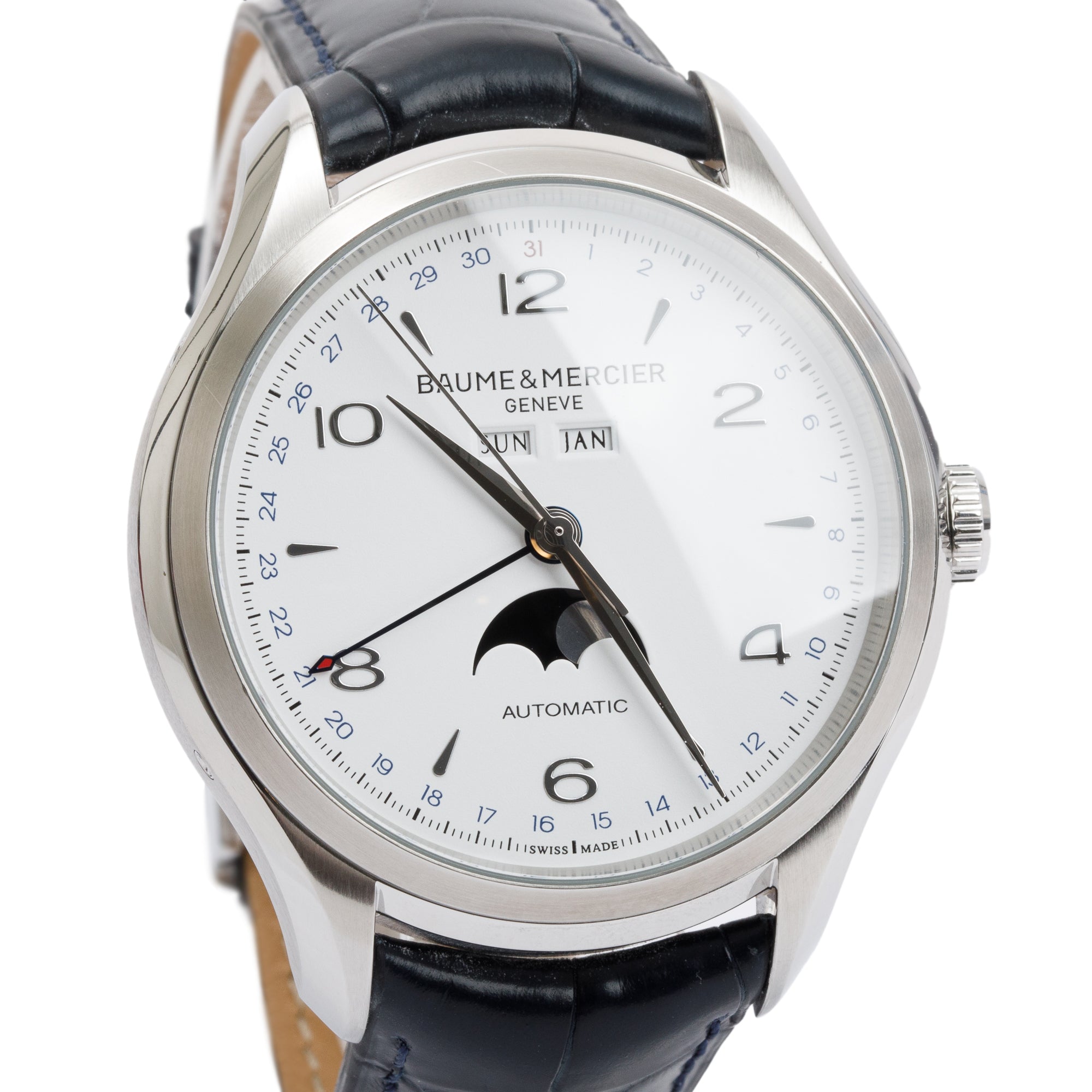 Baume & Mercier Stainless Steel Clifton 43 MM Moonphase Automatic Watch w/ Box & Papers