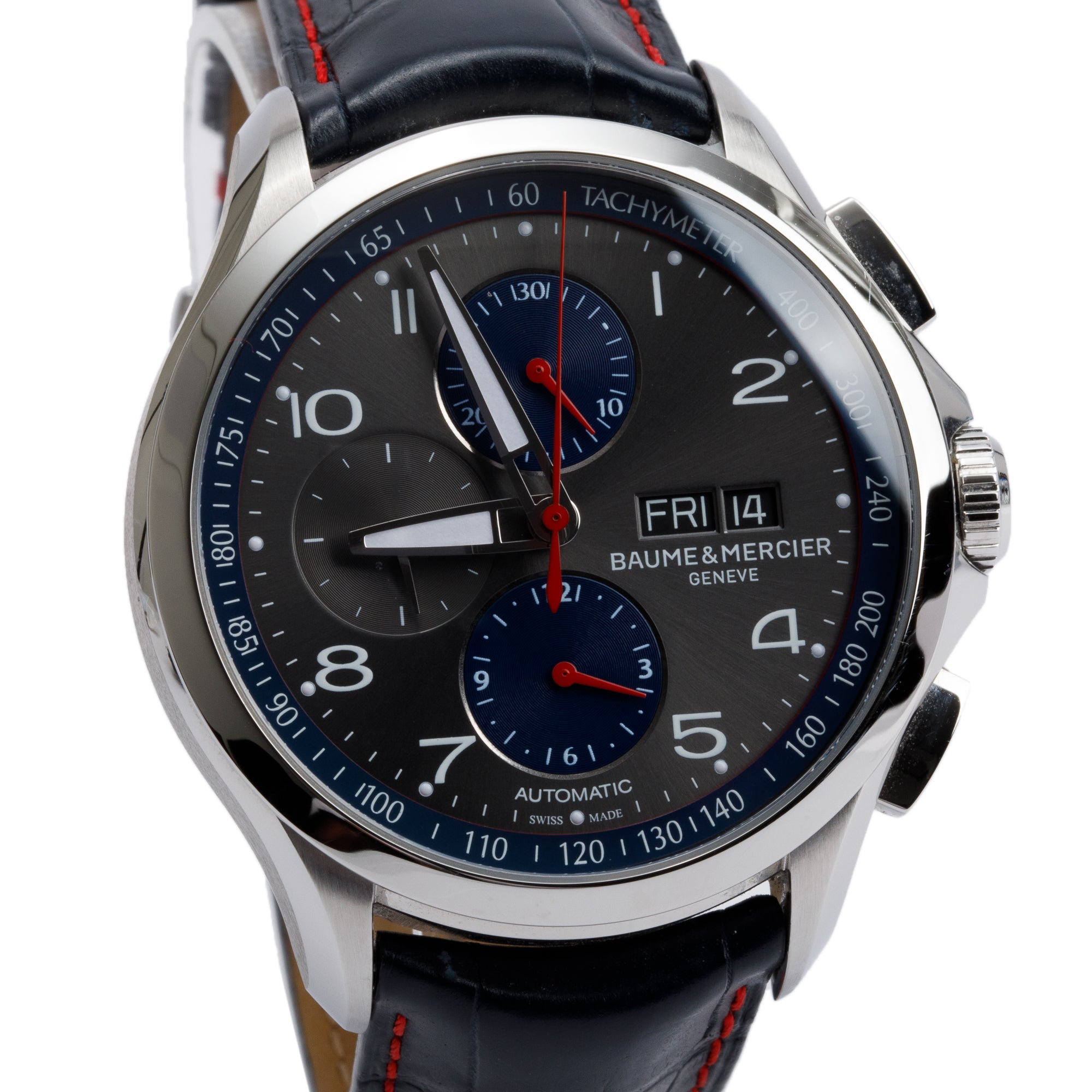 Baume & Mercier Stainless Steel Clifton 44 MM Chronograph Automatic Watch w/ Box & Papers