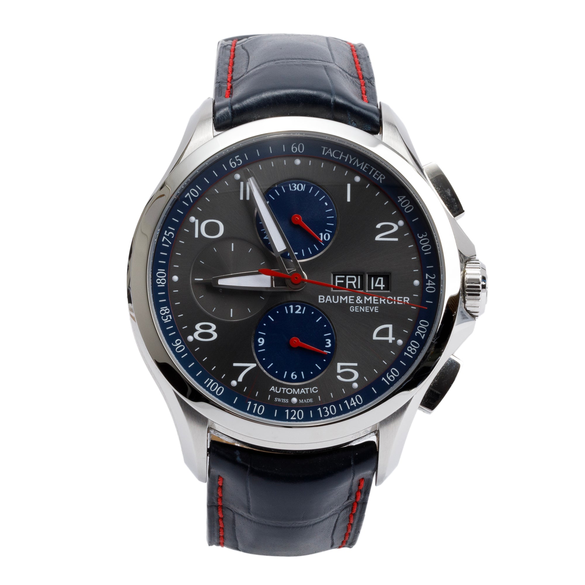 Baume & Mercier Stainless Steel Clifton 44 MM Chronograph Automatic Watch w/ Box & Papers