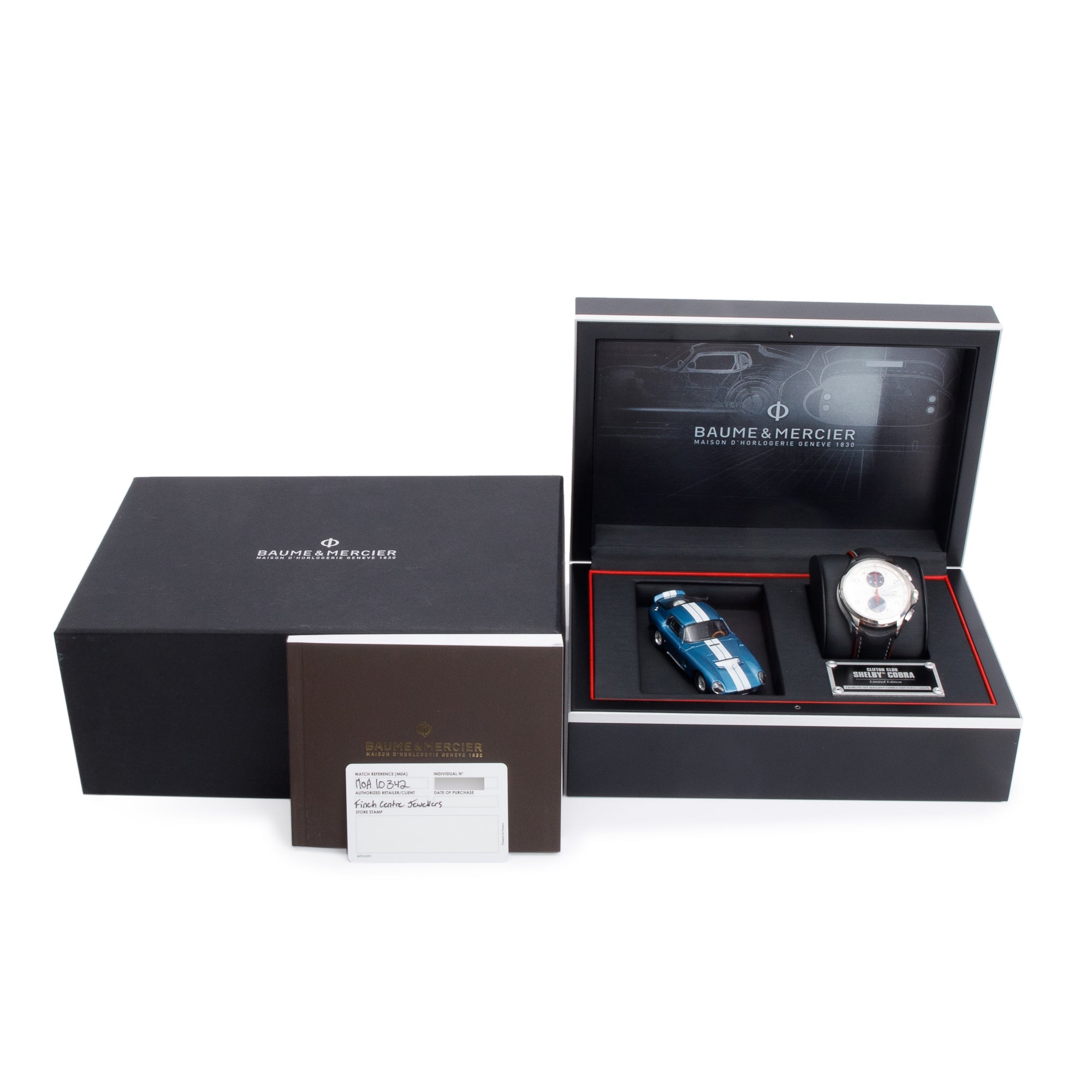 Baume & Mercier Stainless Steel Clifton Club Shelby Cobra Limited Edition 44 MM Chronograph Automatic Watch w/ Box & Papers