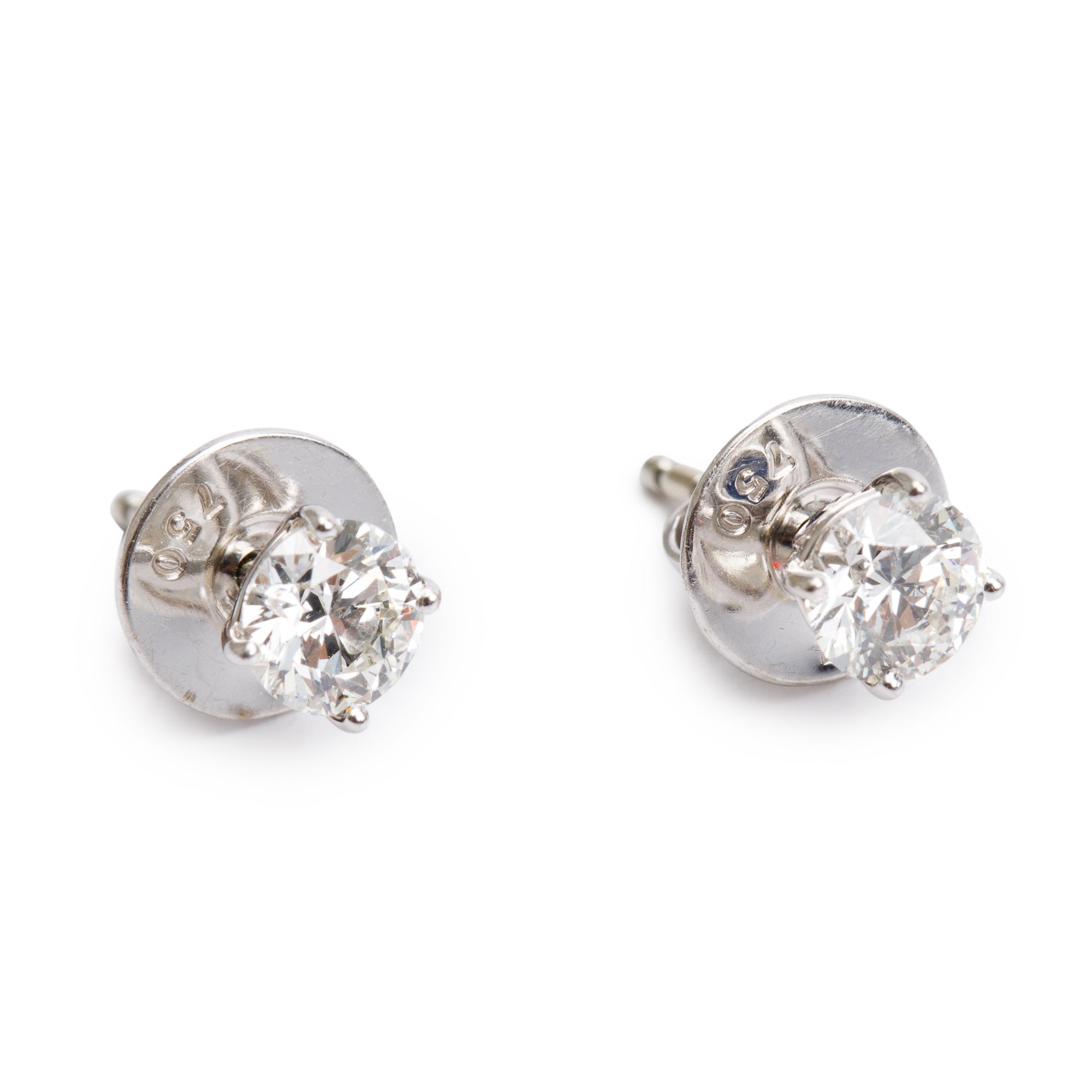 Birks 18k White Gold 1.04 tcw Diamond Stud Earrings