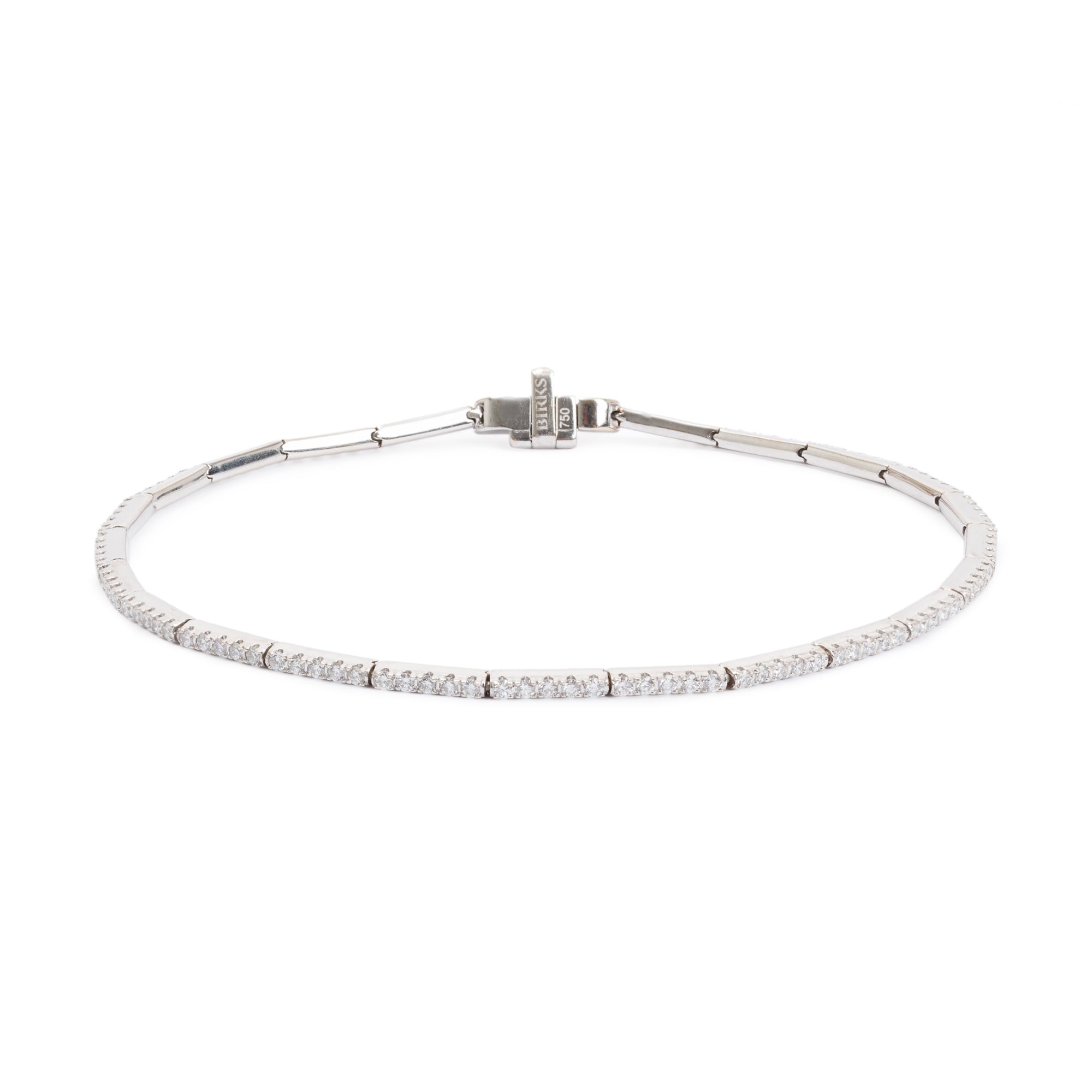 Birks 18k White Gold 1.22 tcw. Diamond Tennis Bracelet