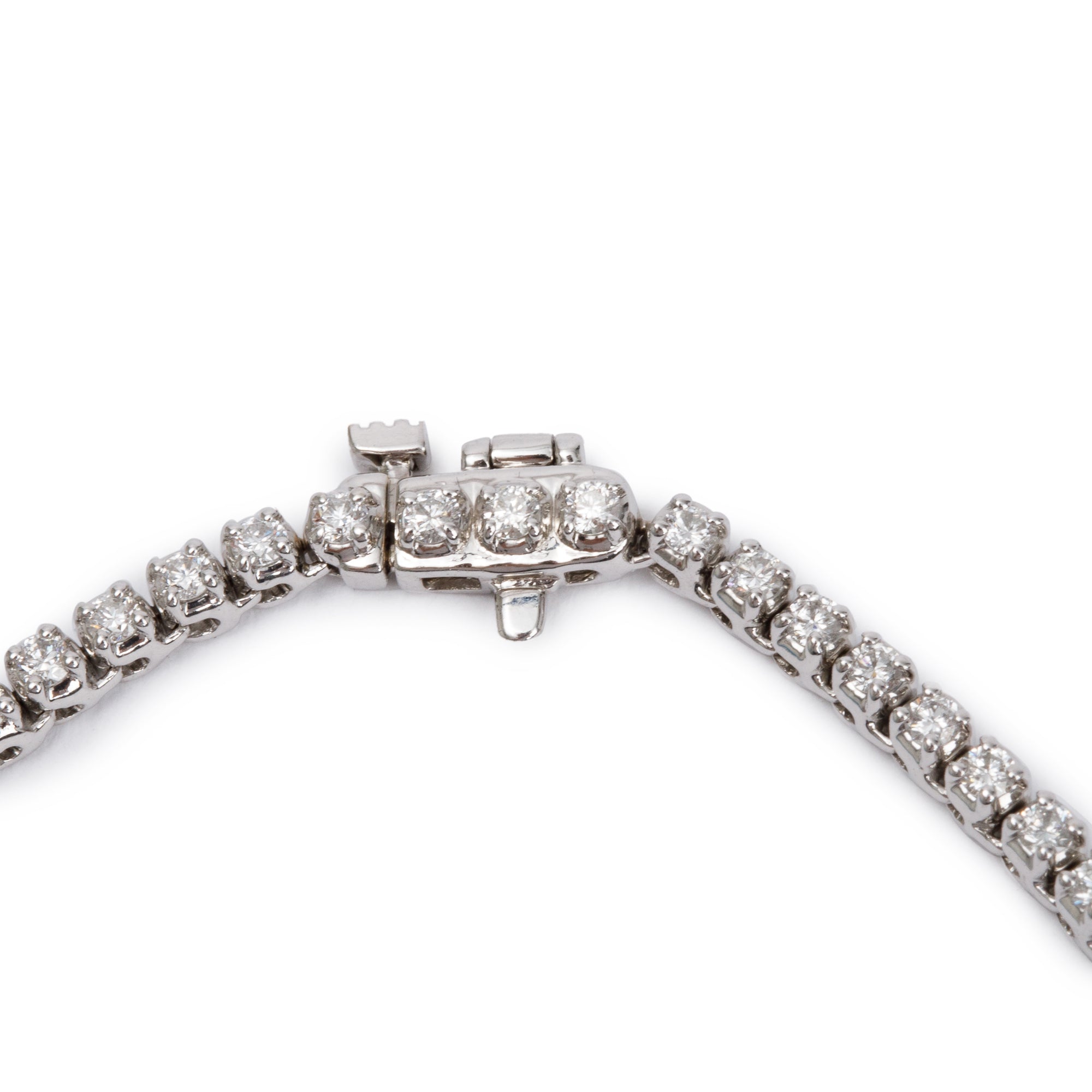 Birks 18k White Gold 5.00 ct. Graduated Diamond Tennis Necklace w/ Box & Receipt