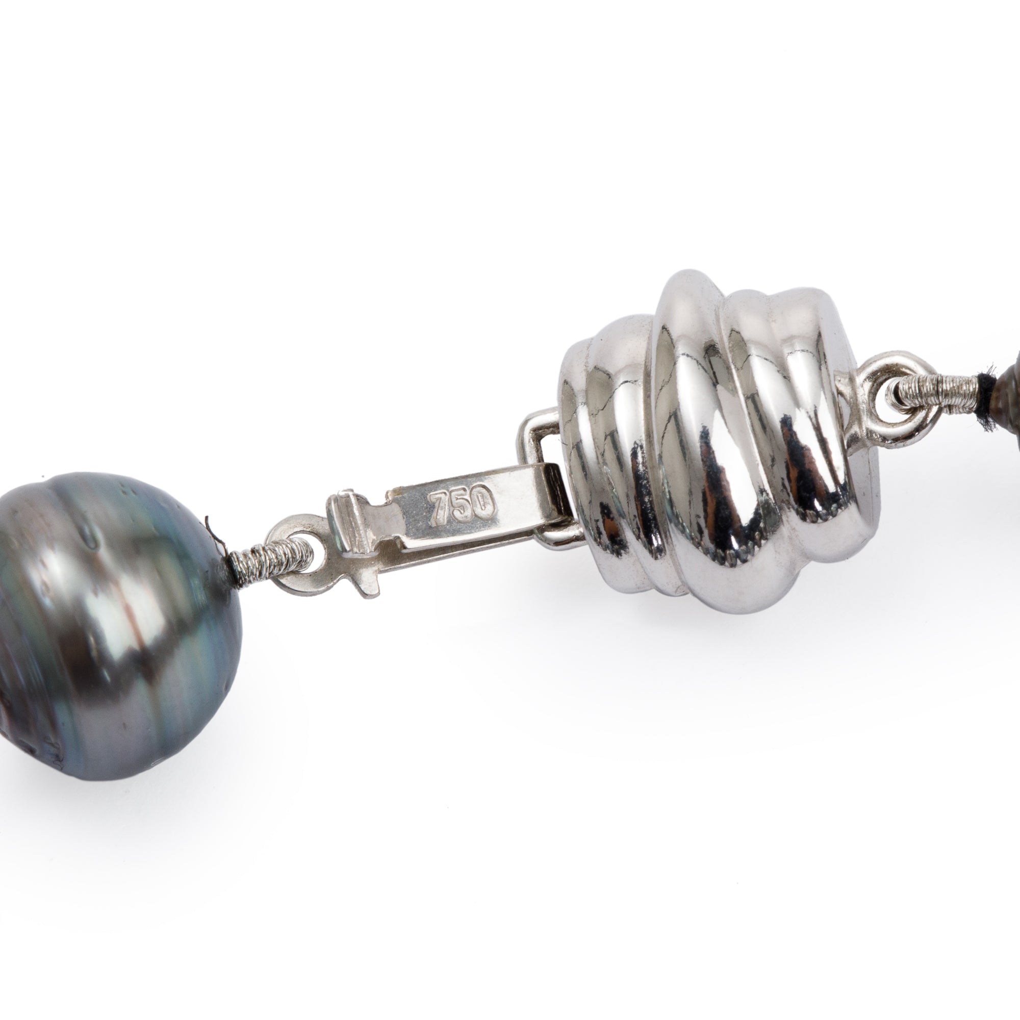 Birks 18k White Gold 8-10 mm Tahitian Pearl Bracelet