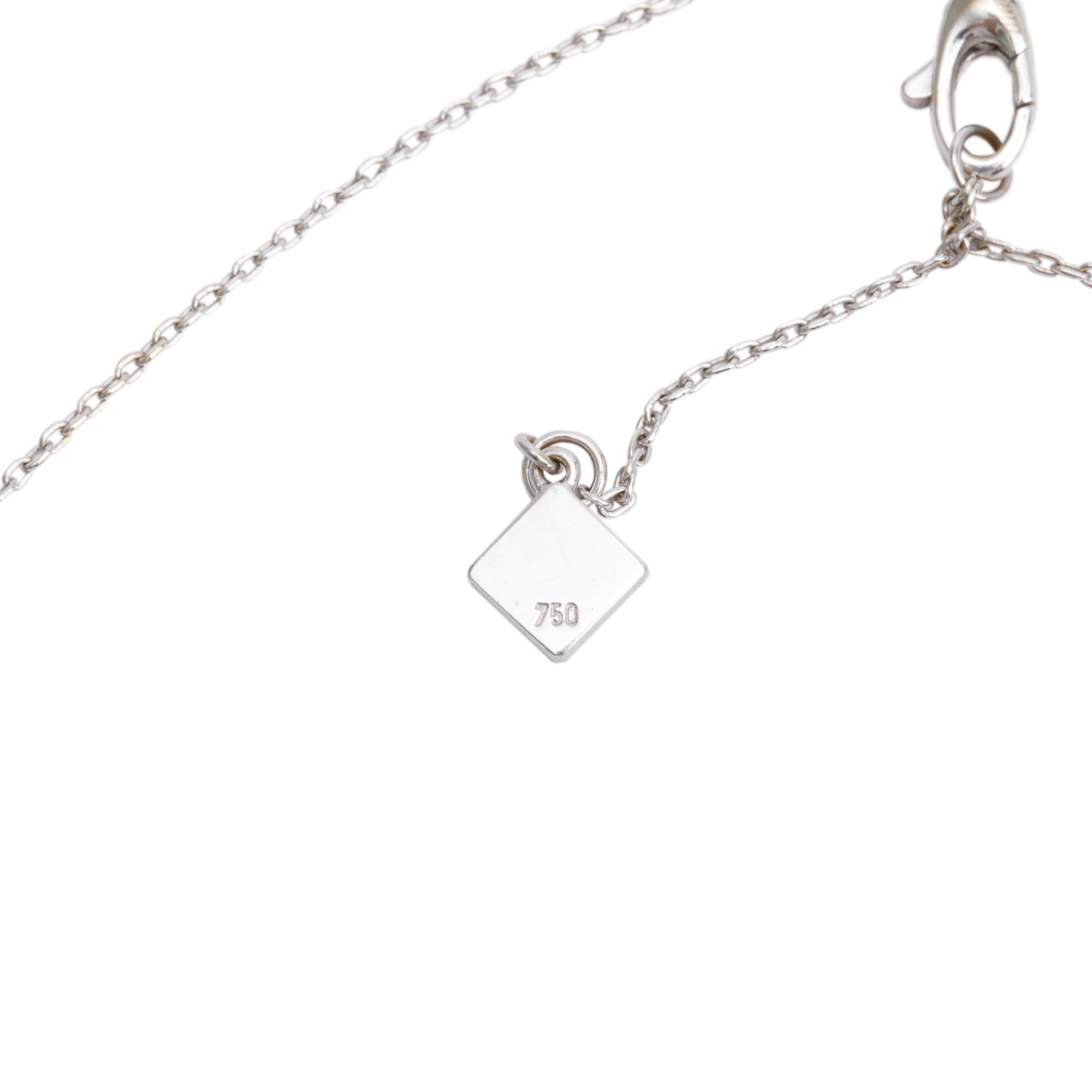 Birks 18k White Gold Cluster Diamond Pendant Necklace w/ Box & Receipt