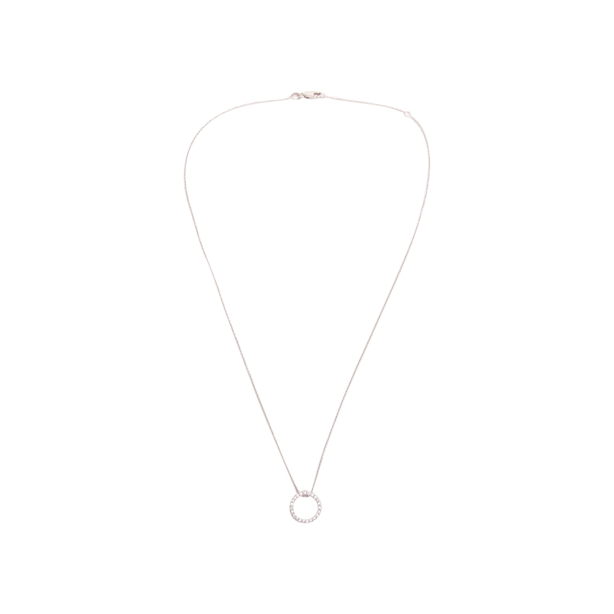 Birks 18k White Gold Diamond Circle of Life Pendant Necklace