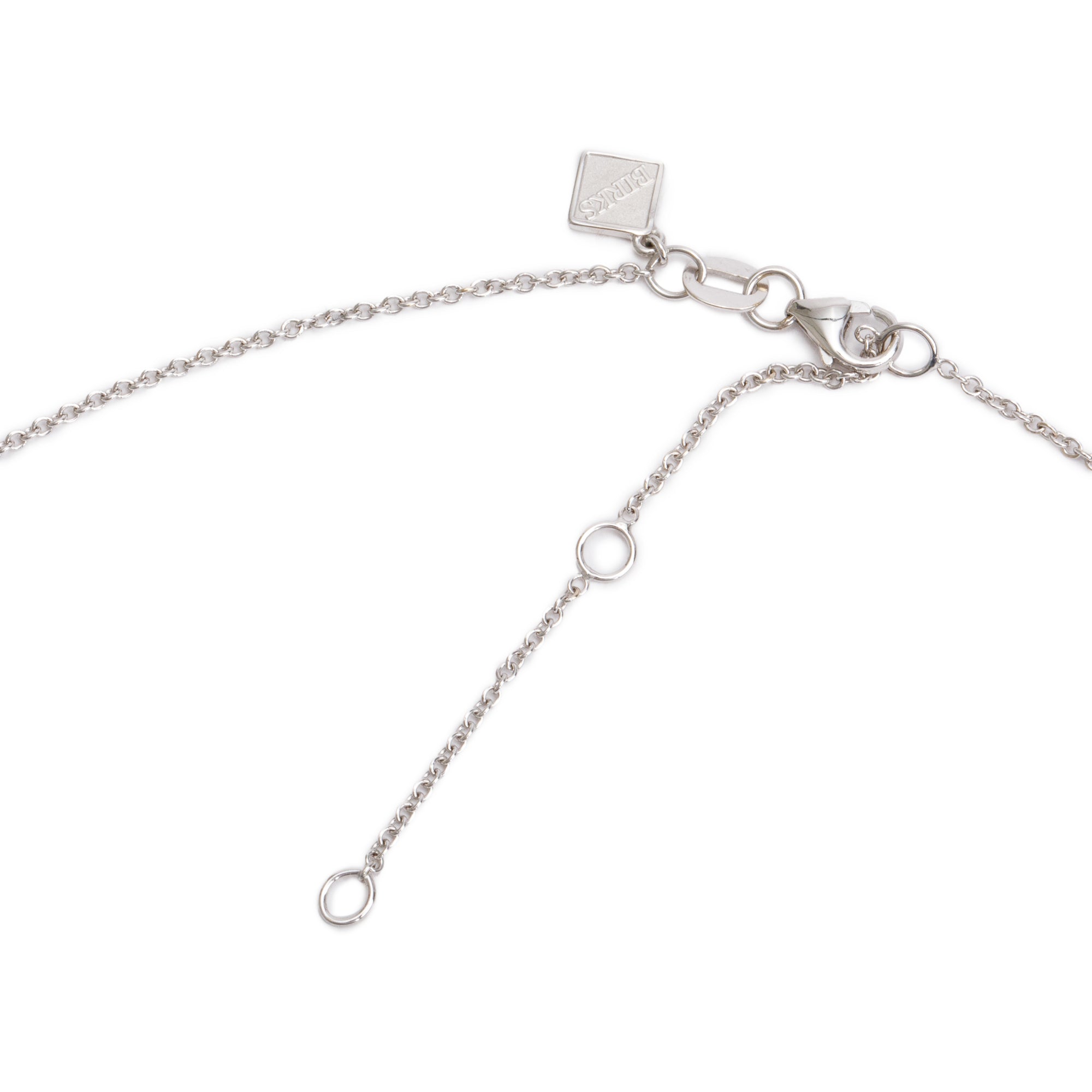Birks 18k White Gold Graduated Diamond Pendant Necklace w/ Box