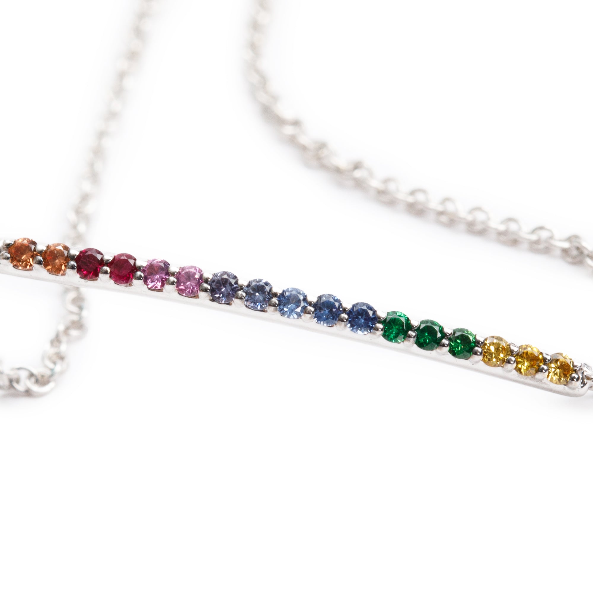 Birks 18k White Gold Multi Color Sapphire Bracelet