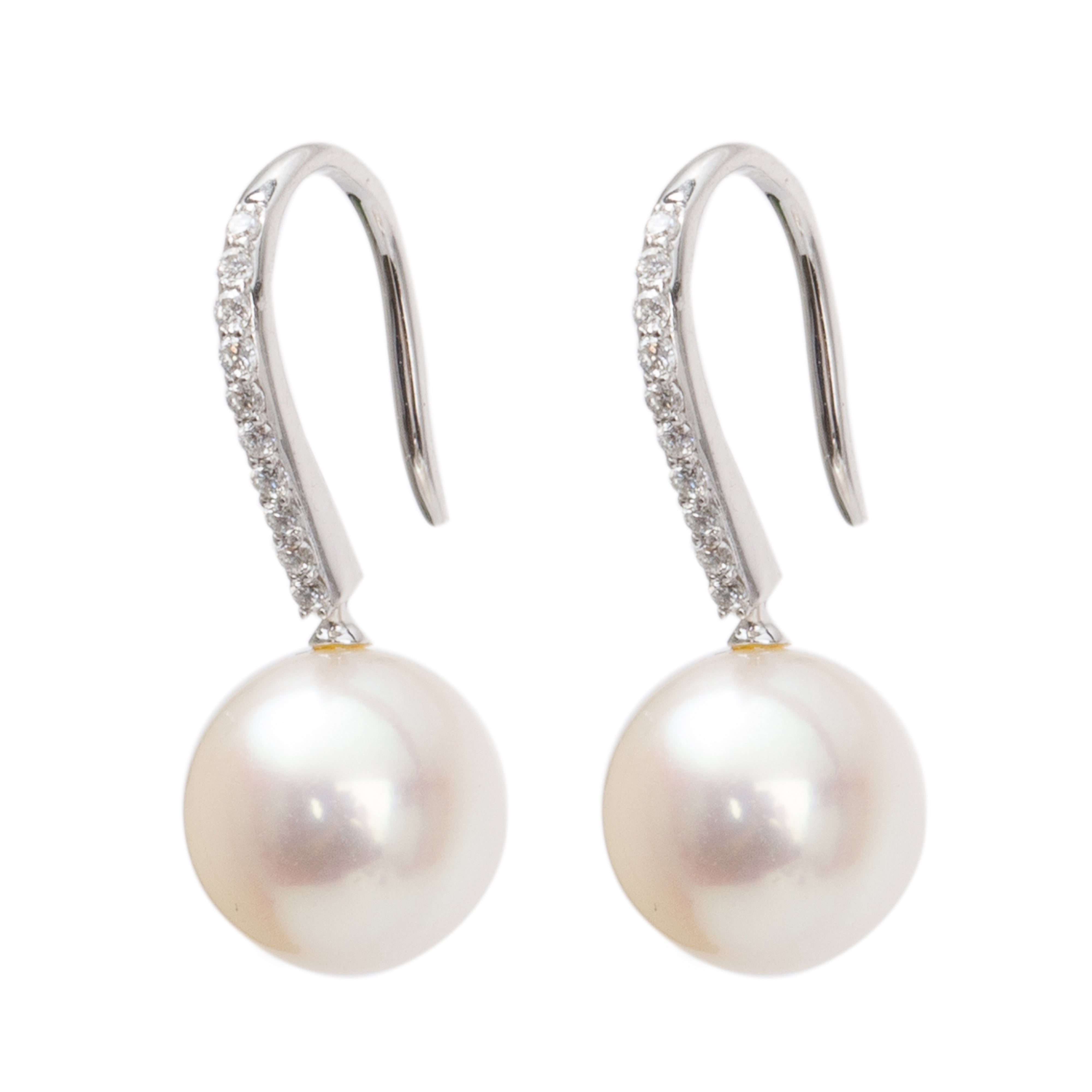 Birks 18k White Gold Pearl & Diamond Earrings
