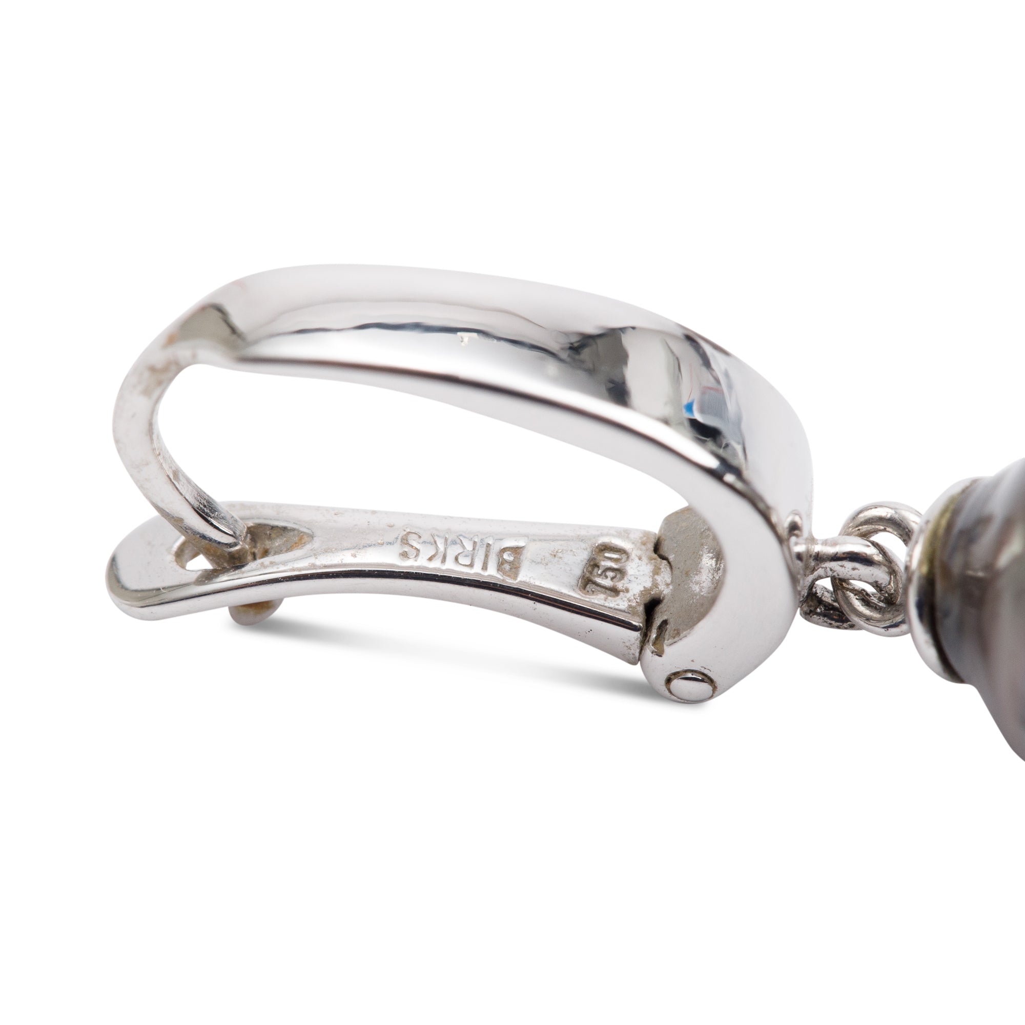 Birks 18k White Gold South Sea Pearl Drop Earrings
