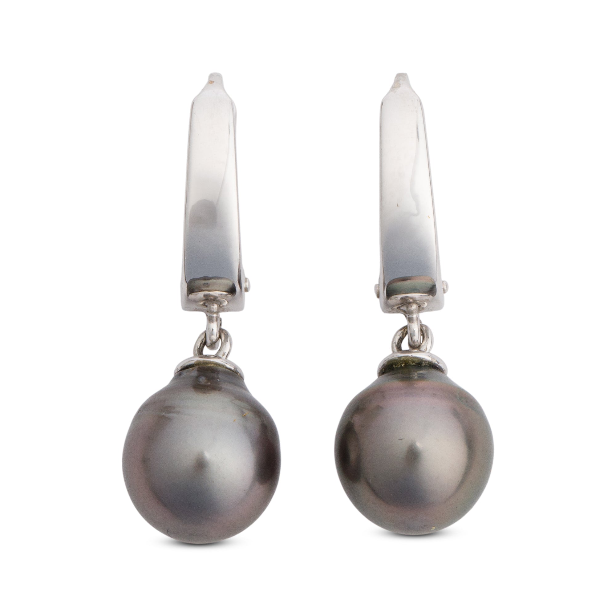 Birks 18k White Gold South Sea Pearl Drop Earrings