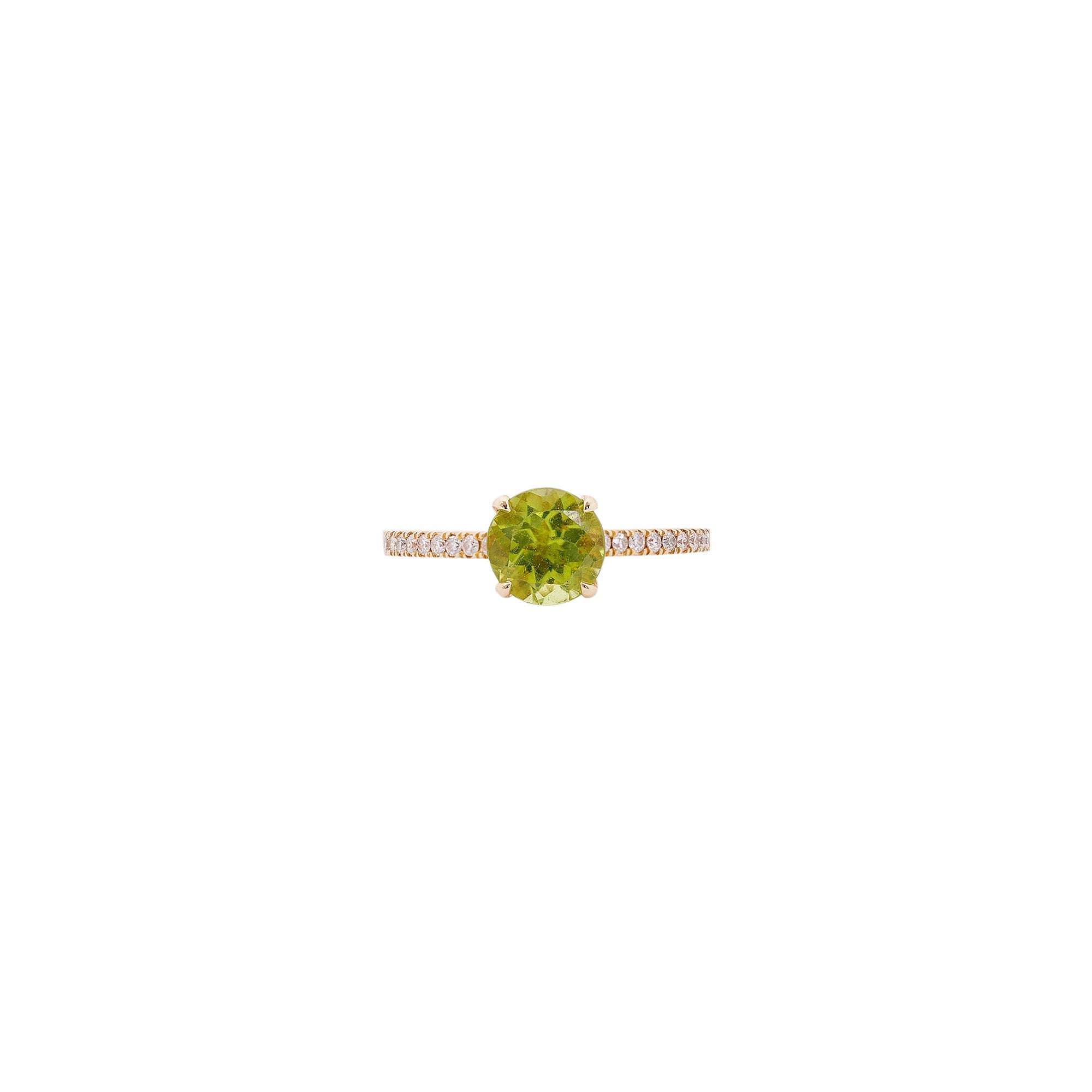Birks 18k Yellow Gold Peridot & Diamond Cocktail Ring