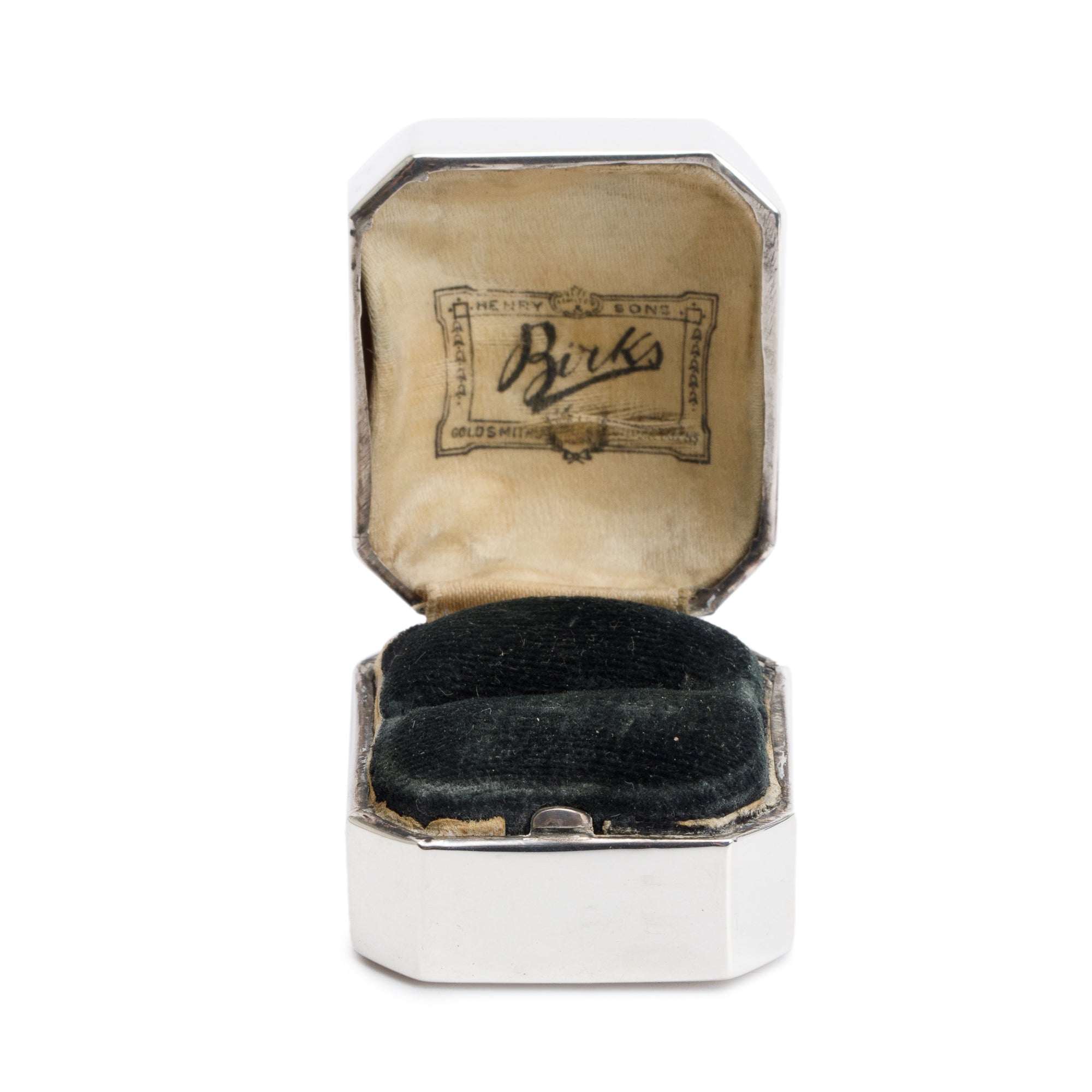 Birks Antique Sterling Silver Ring Box