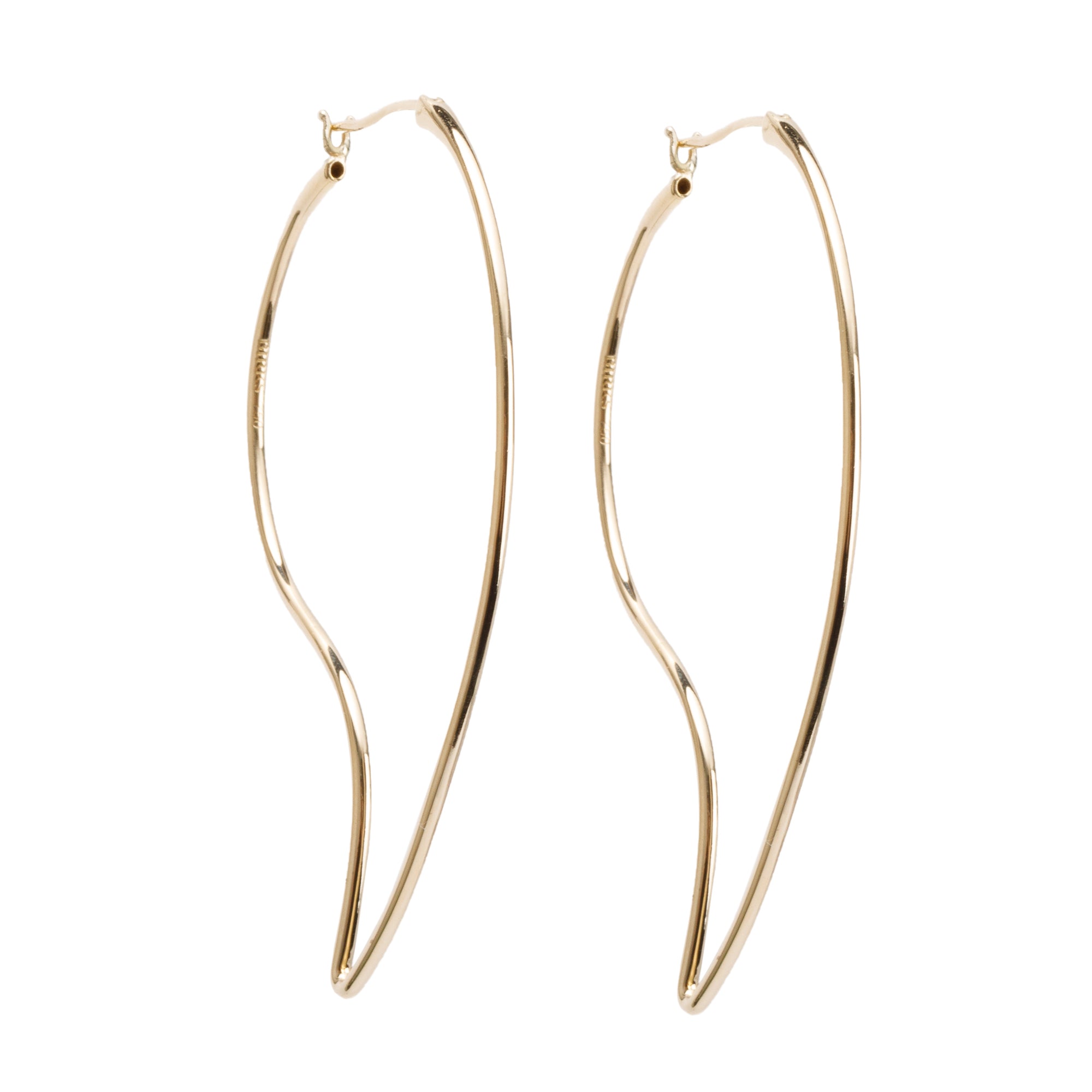 Birks Petale 18k Yellow Gold Large Hoop Earrings w/ Box