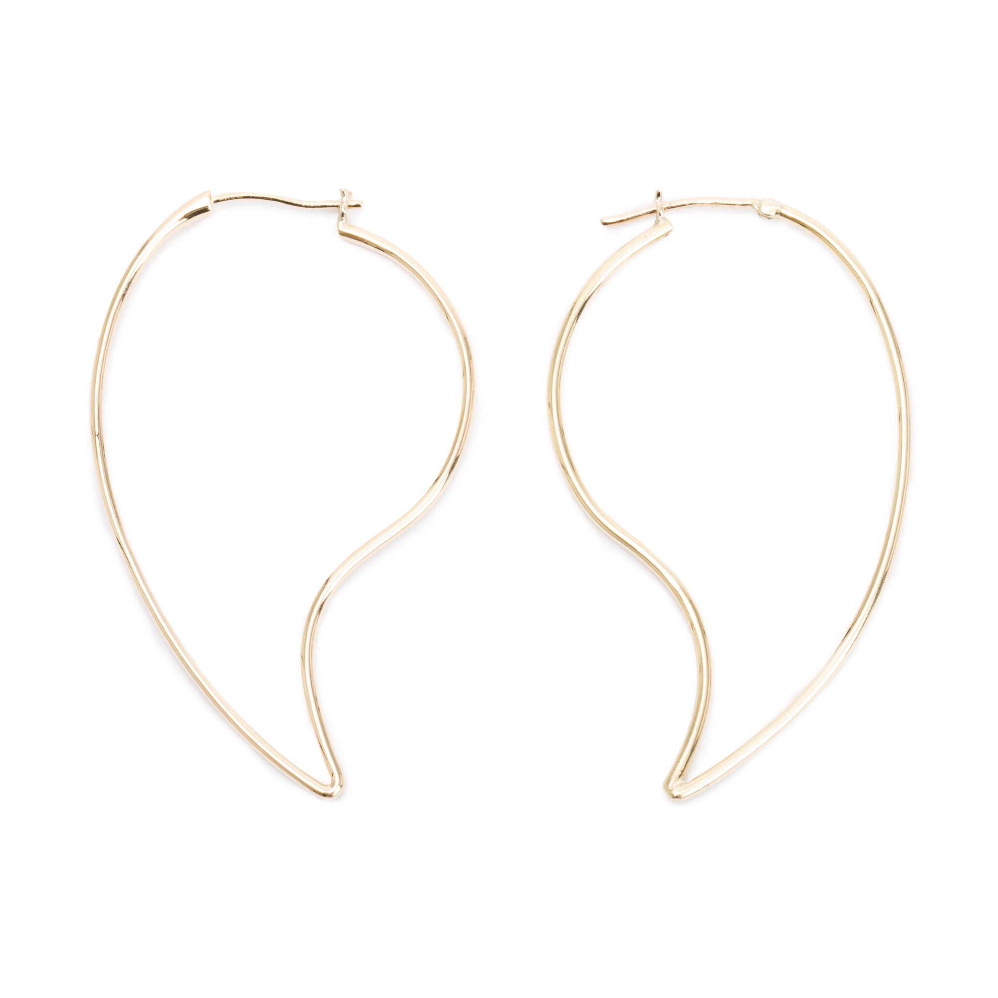 Birks Petale 18k Yellow Gold Large Hoop Earrings w/ Box