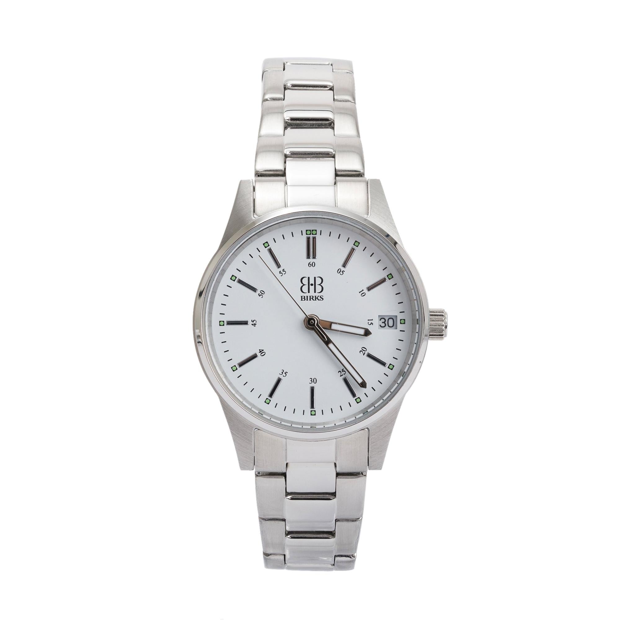 Birks Stainless Steel 28MM Quartz Watch W Box Oliver Jewellery birks-stainless-steel-28mm-quartz-watch-w-box-oliver-jewellery