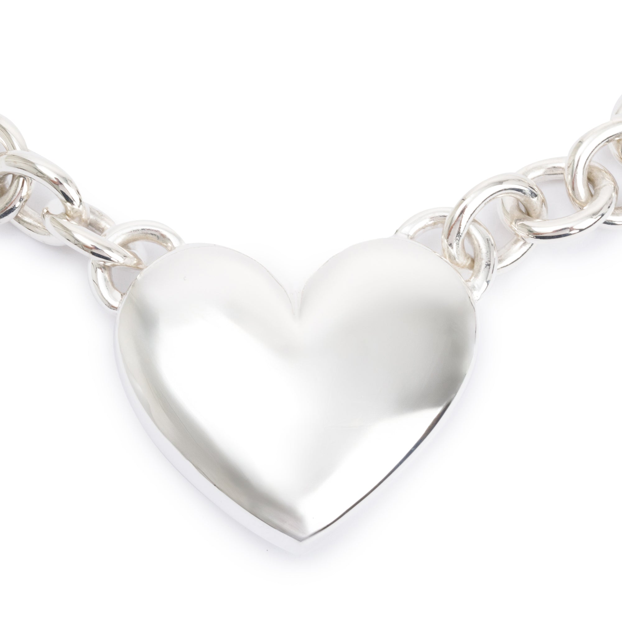 Birks Sterling Silver Large Puffed Heart Necklace