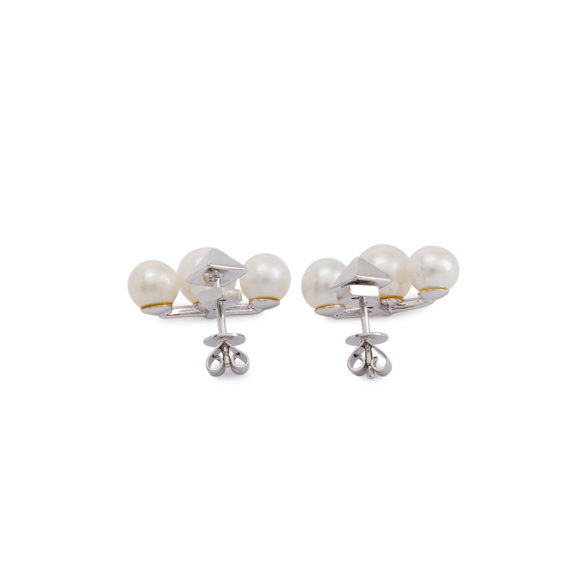 Birks Sterling Silver Rock & Pearl Stud & Pearl Jacket Earrings