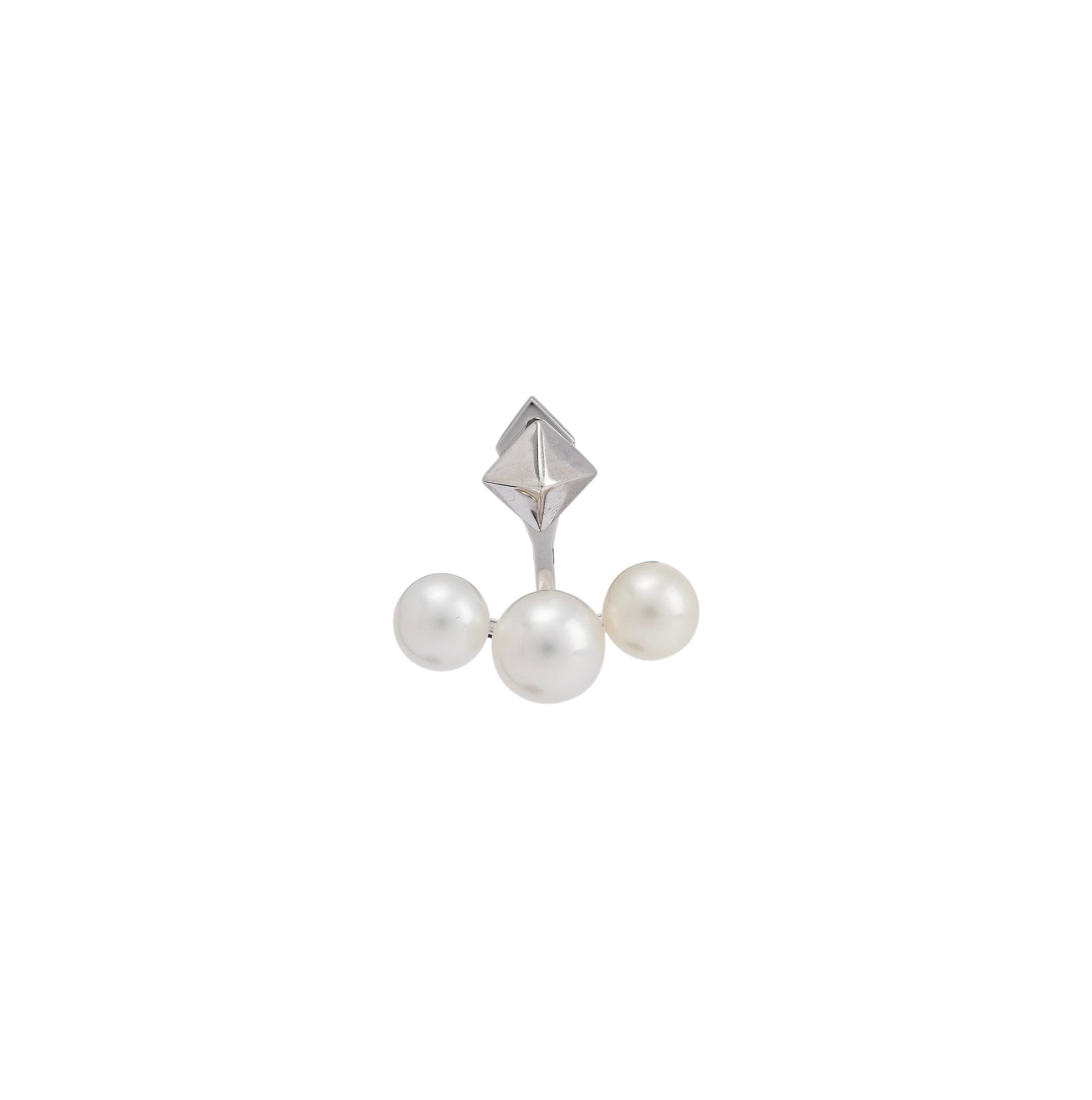 Birks Sterling Silver Rock & Pearl Stud & Pearl Jacket Earrings
