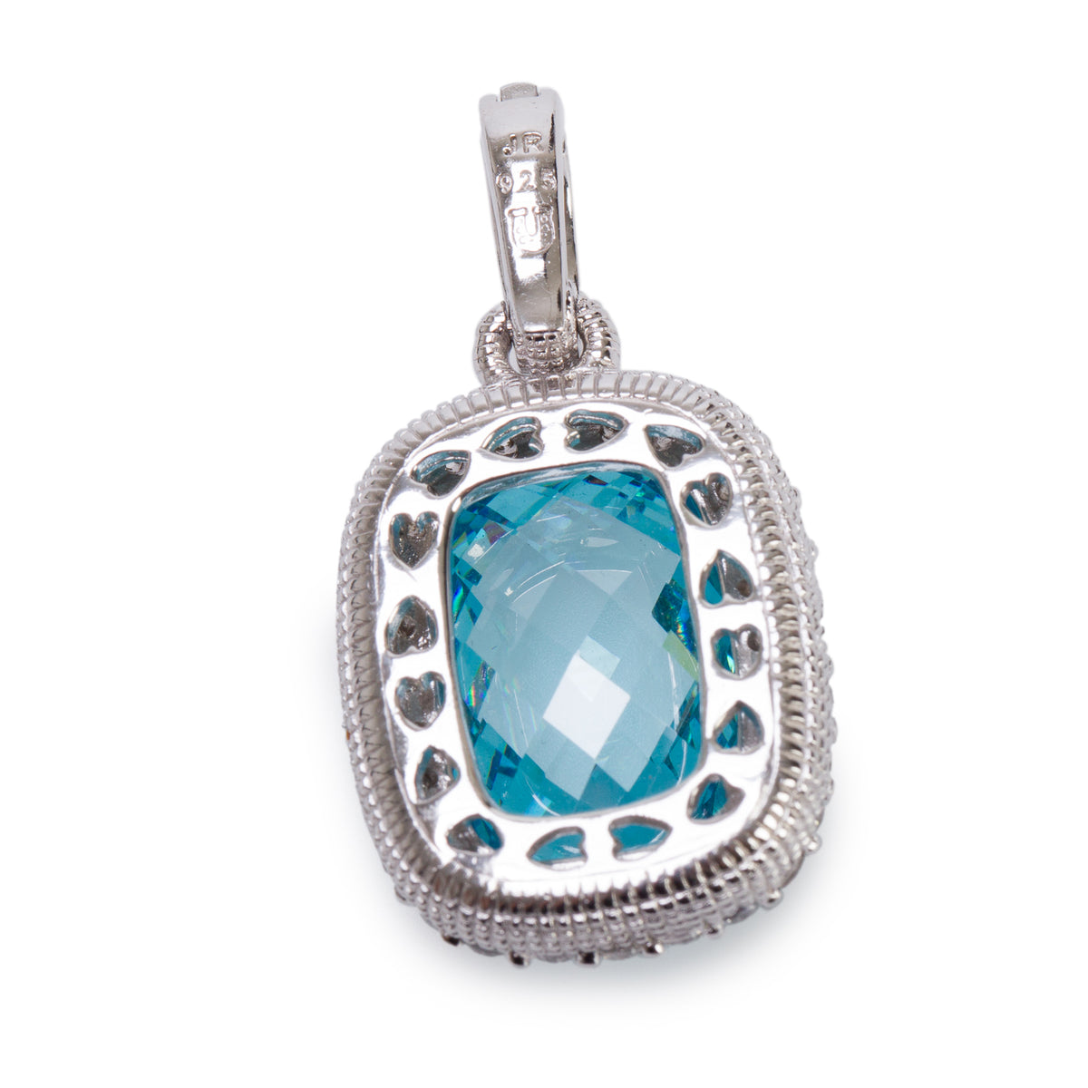 Judith Ripka Sterling Silver Blue Topaz & Cubic Zirconia Pendant Enhancer