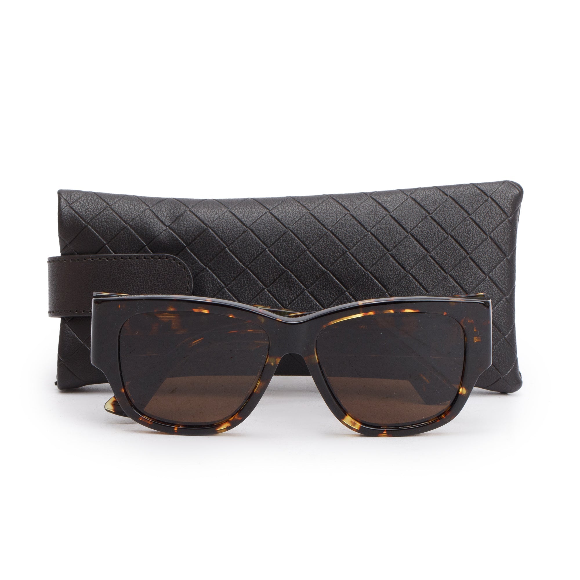 Bottega Veneta BV1026S Brown Camouflage Acetate Square Sunglasses w/ Case