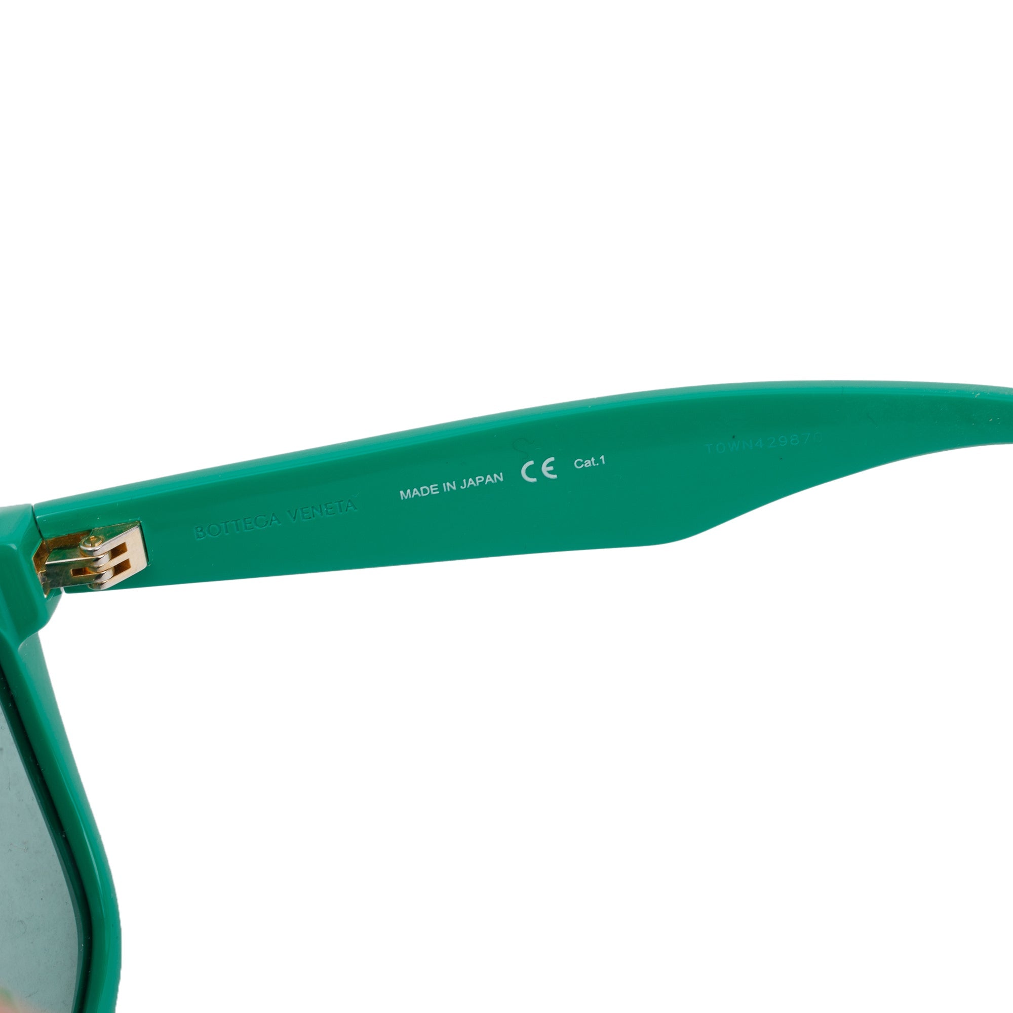 Bottega Veneta BV1060S Green Acetate Sharp Square Sunglasses w/ Case