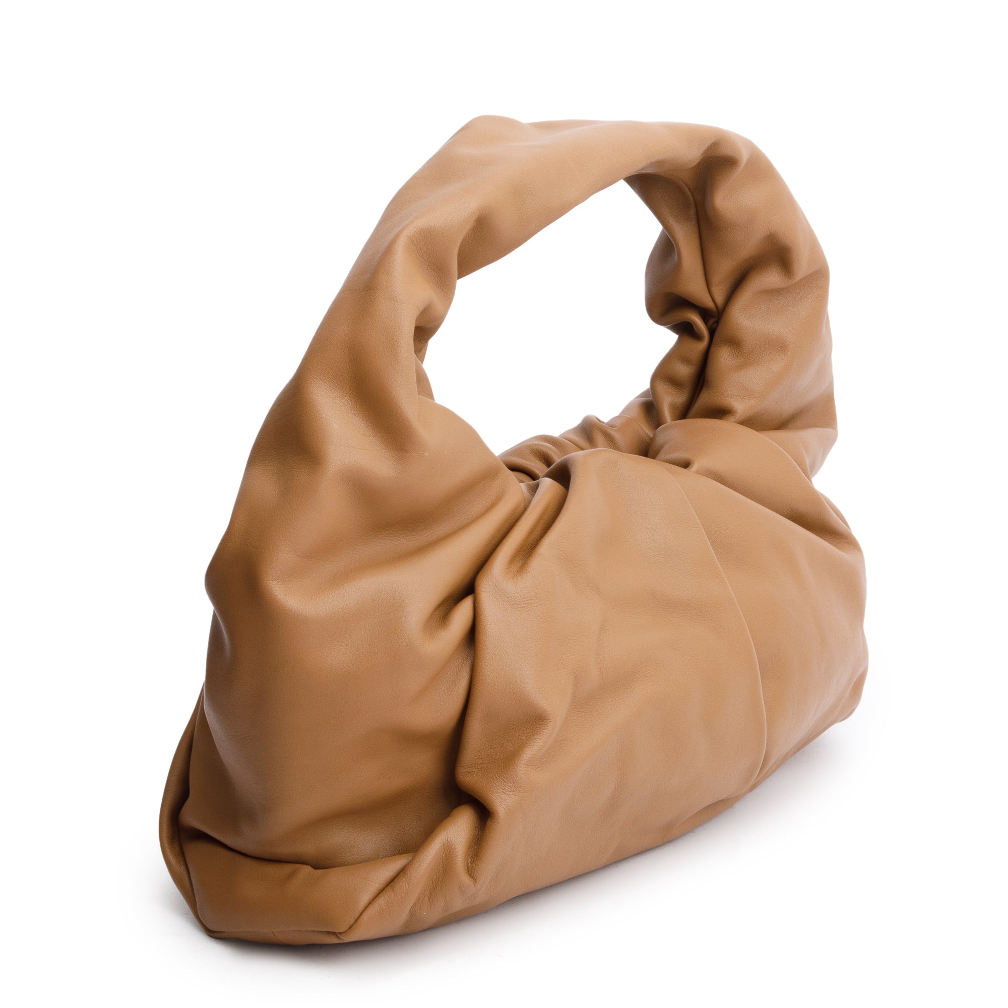 Bottega Veneta Beige Calfskin Leather Small Shoulder Pouch