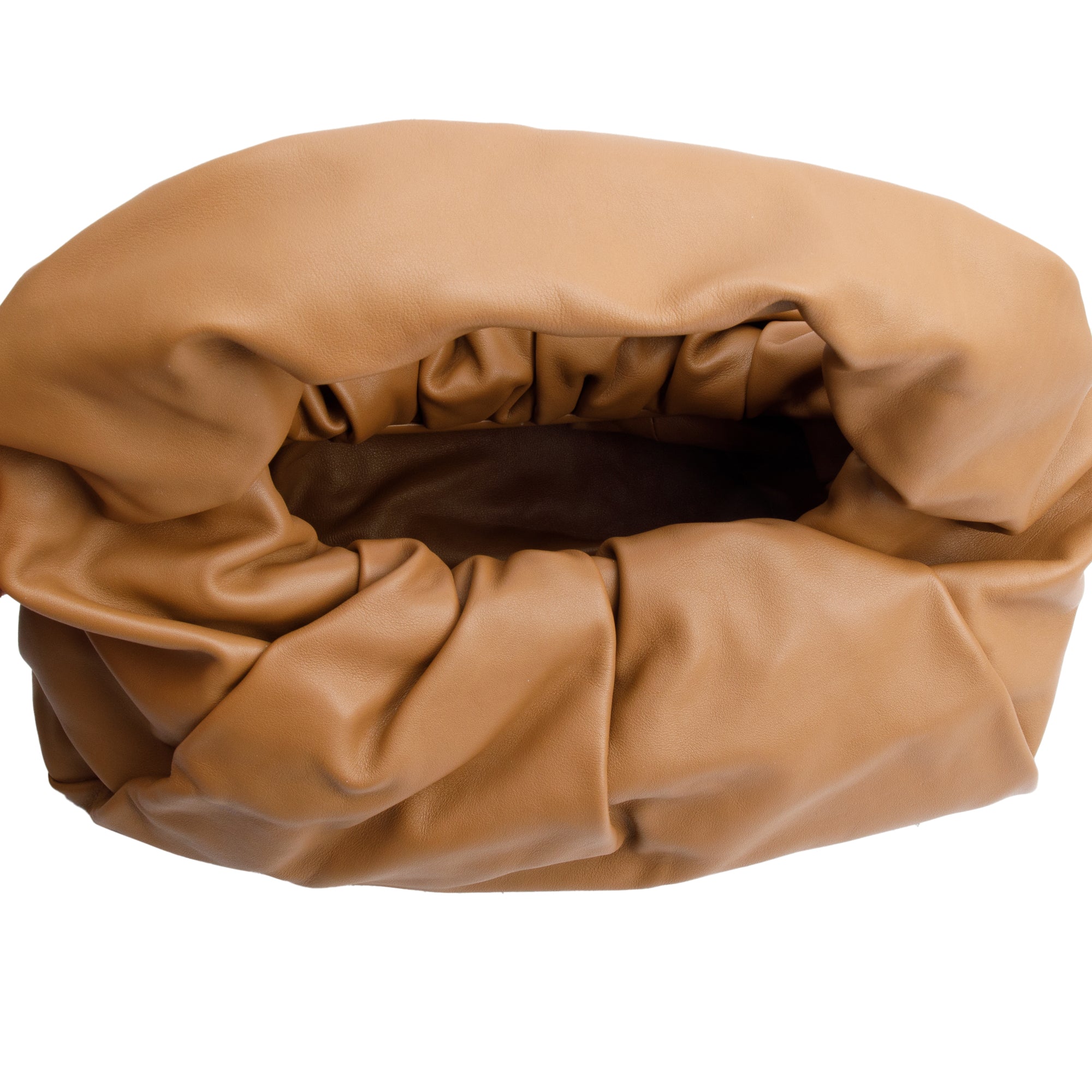 Bottega Veneta Beige Calfskin Leather Small Shoulder Pouch