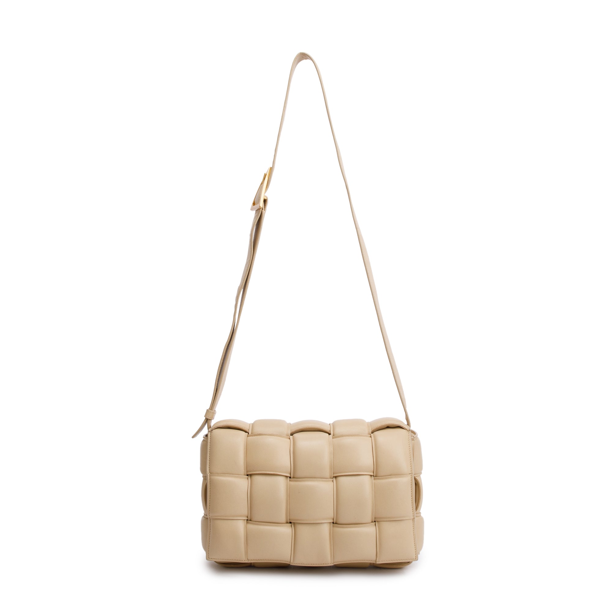 Bottega Veneta Beige Lambskin Leather Classic Padded Cassette Bag
