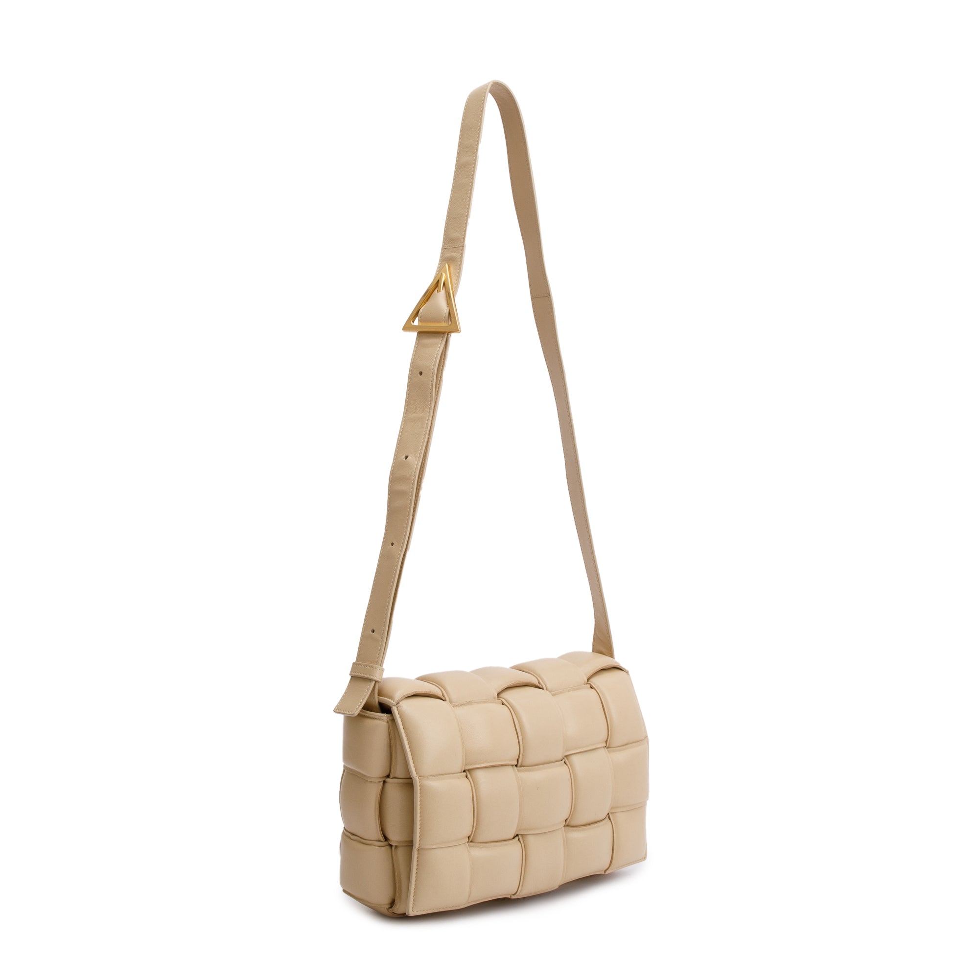 Bottega Veneta Beige Lambskin Leather Classic Padded Cassette Bag