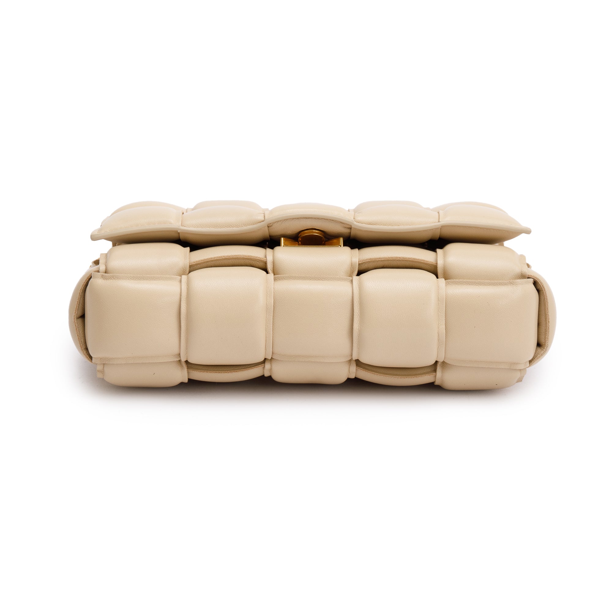 Bottega Veneta Beige Nappa Intrecciato Padded Chain Cassette Bag