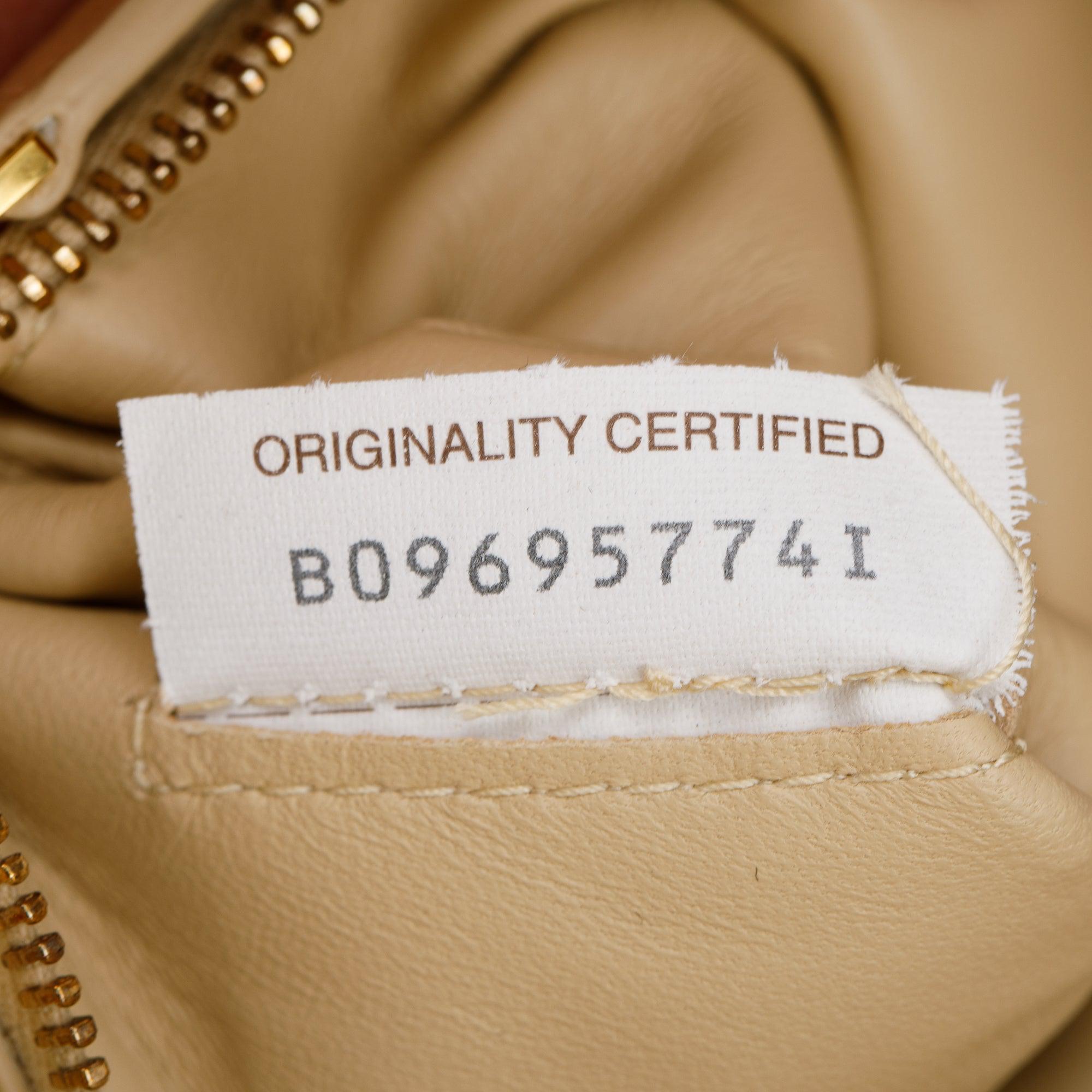 Bottega Veneta Beige Patent Leather Intrecciato Cassette Bag